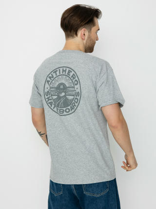 Antihero Stay Ready Dbl T-shirt (athletic heather w/grey prints)