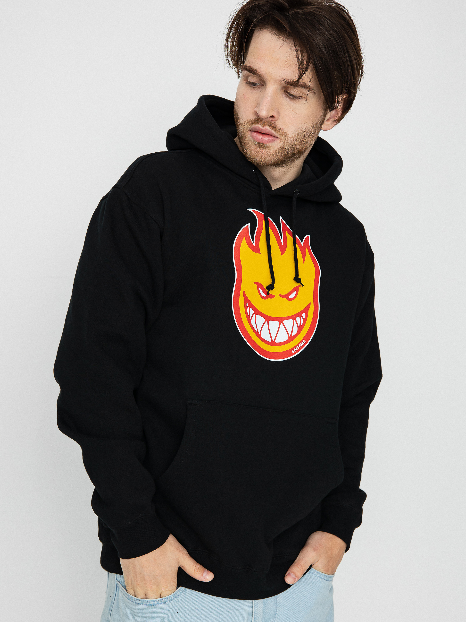 Spitfire Bighead Fill HD Hoodie (black w/gold & red print)