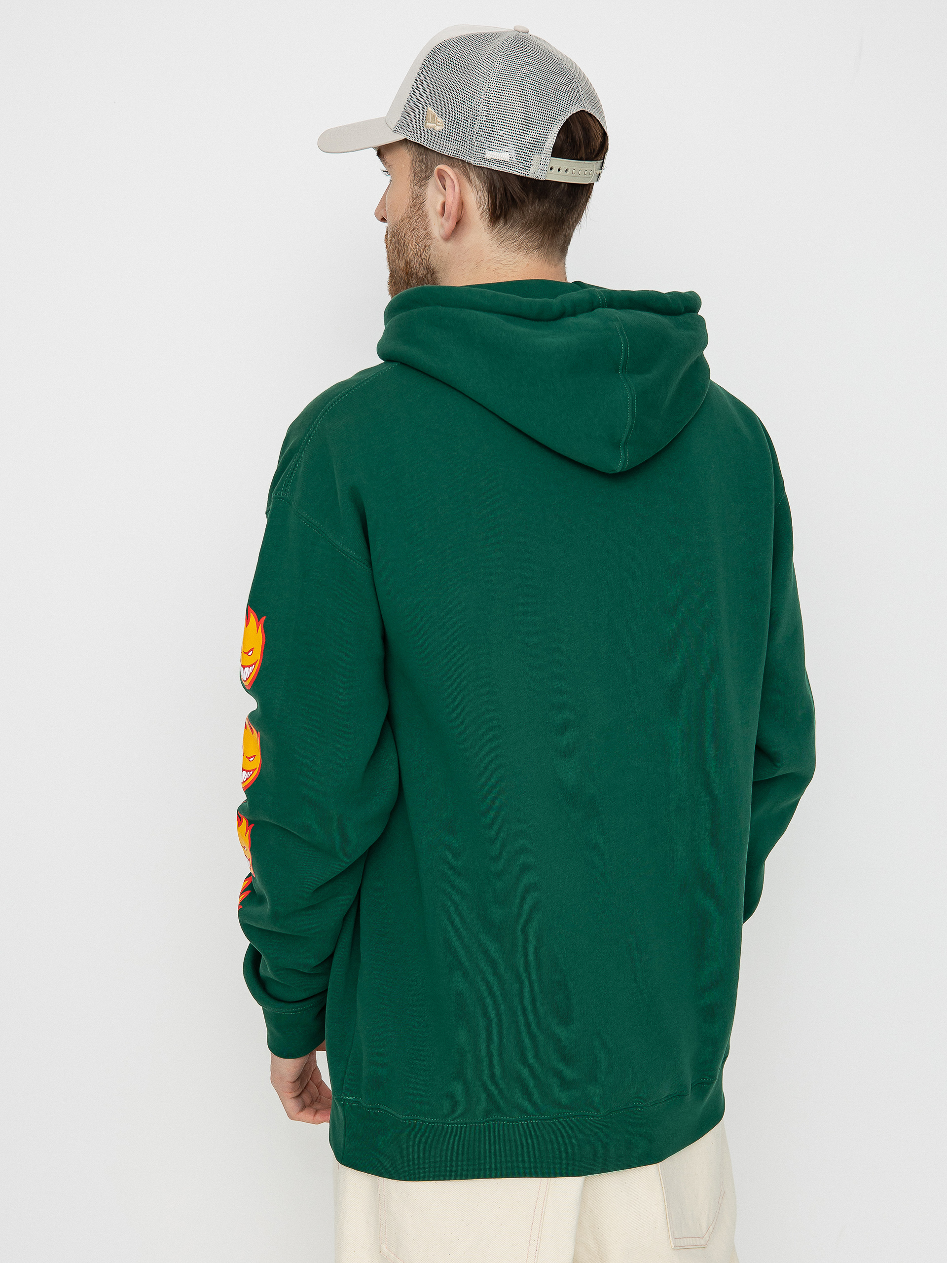 Spitfire Old E Bighead Fill Sleeve HD Hoodie (dark green w/gold & red prints)