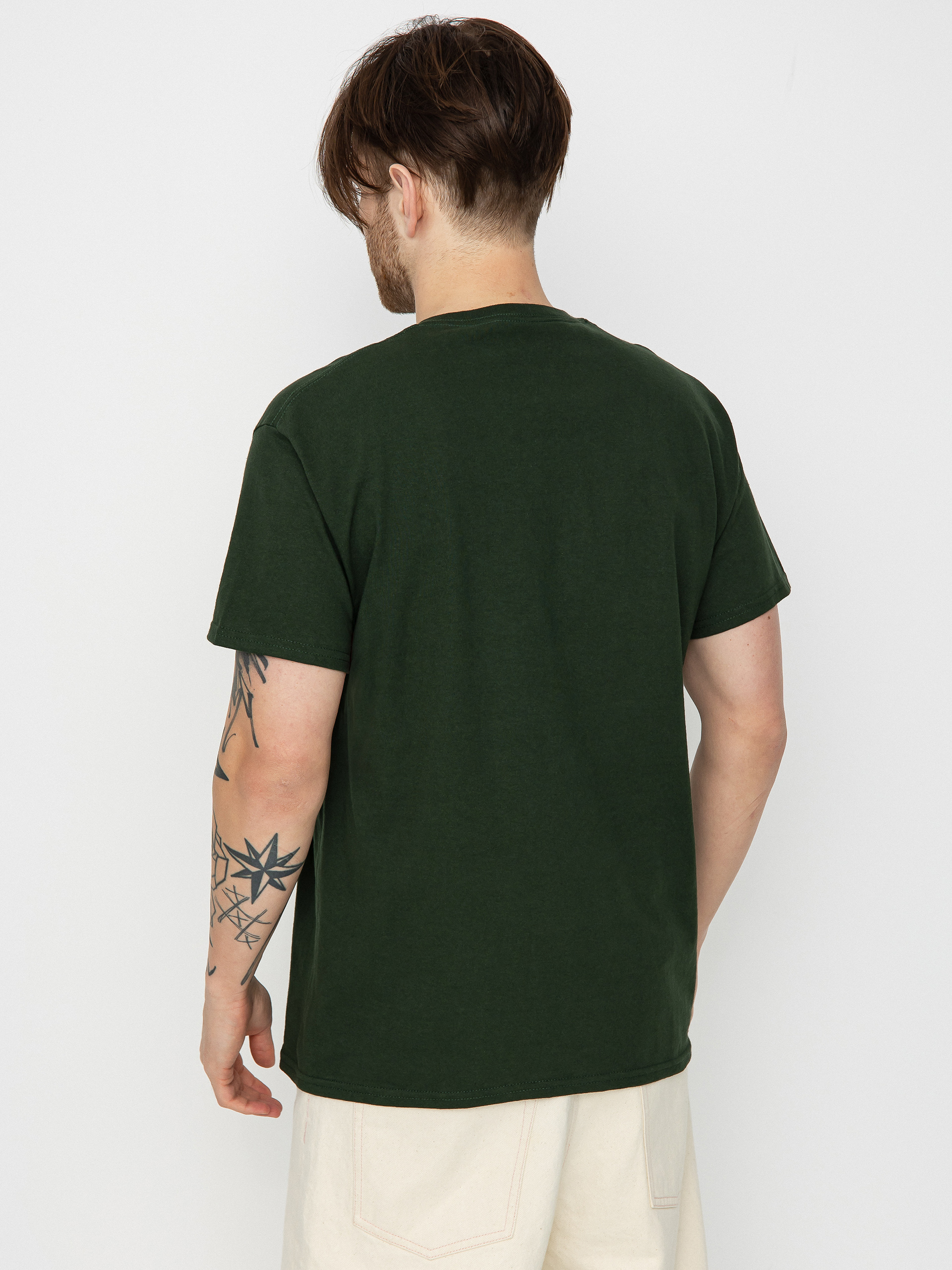 Spitfire Bighead Fill T-Shirt (forest green w/gold & red print)