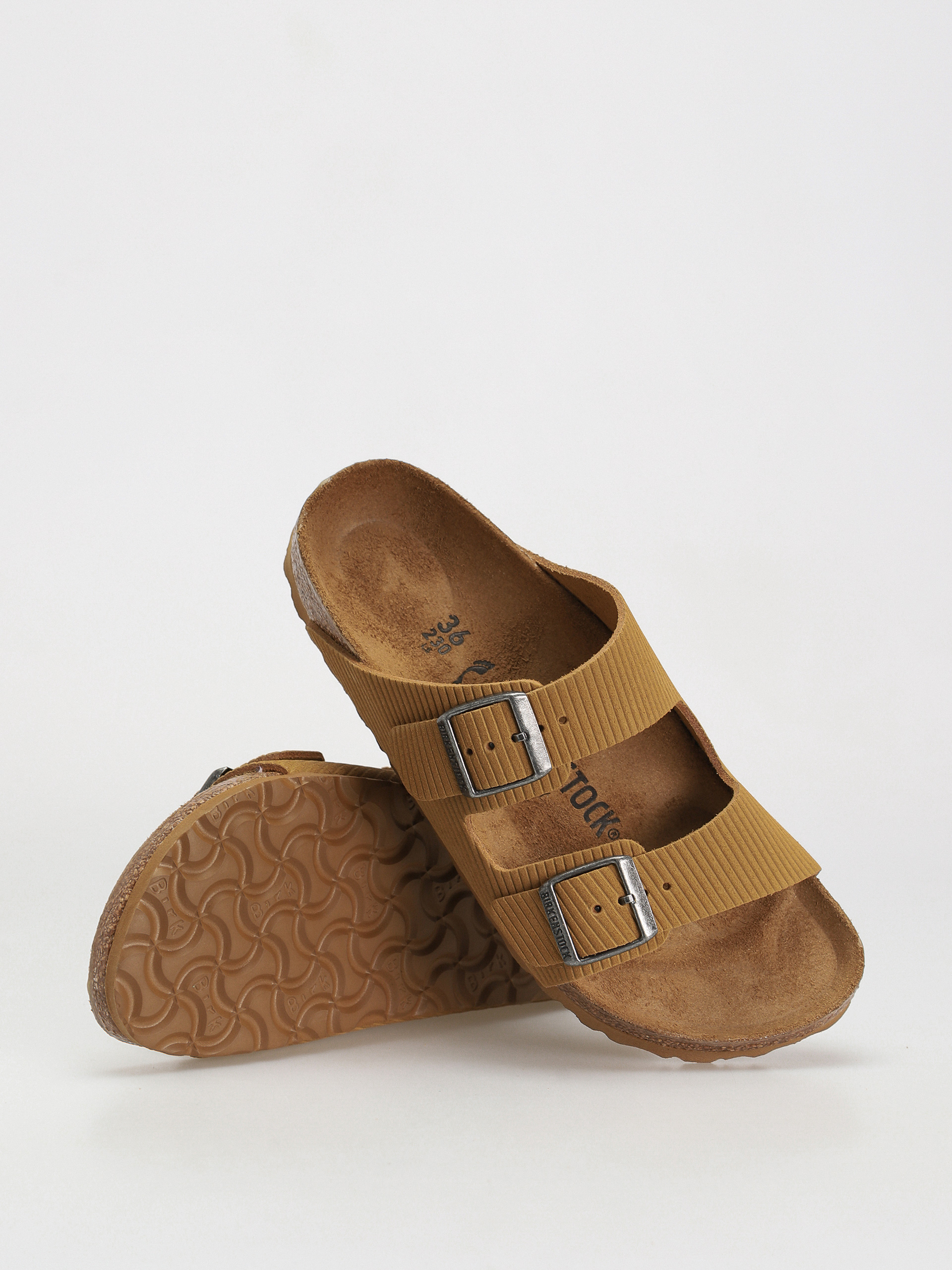 Birkenstock Arizona Suede Embossed Narrow Flip-flops Wmn (corduroy cork brown)