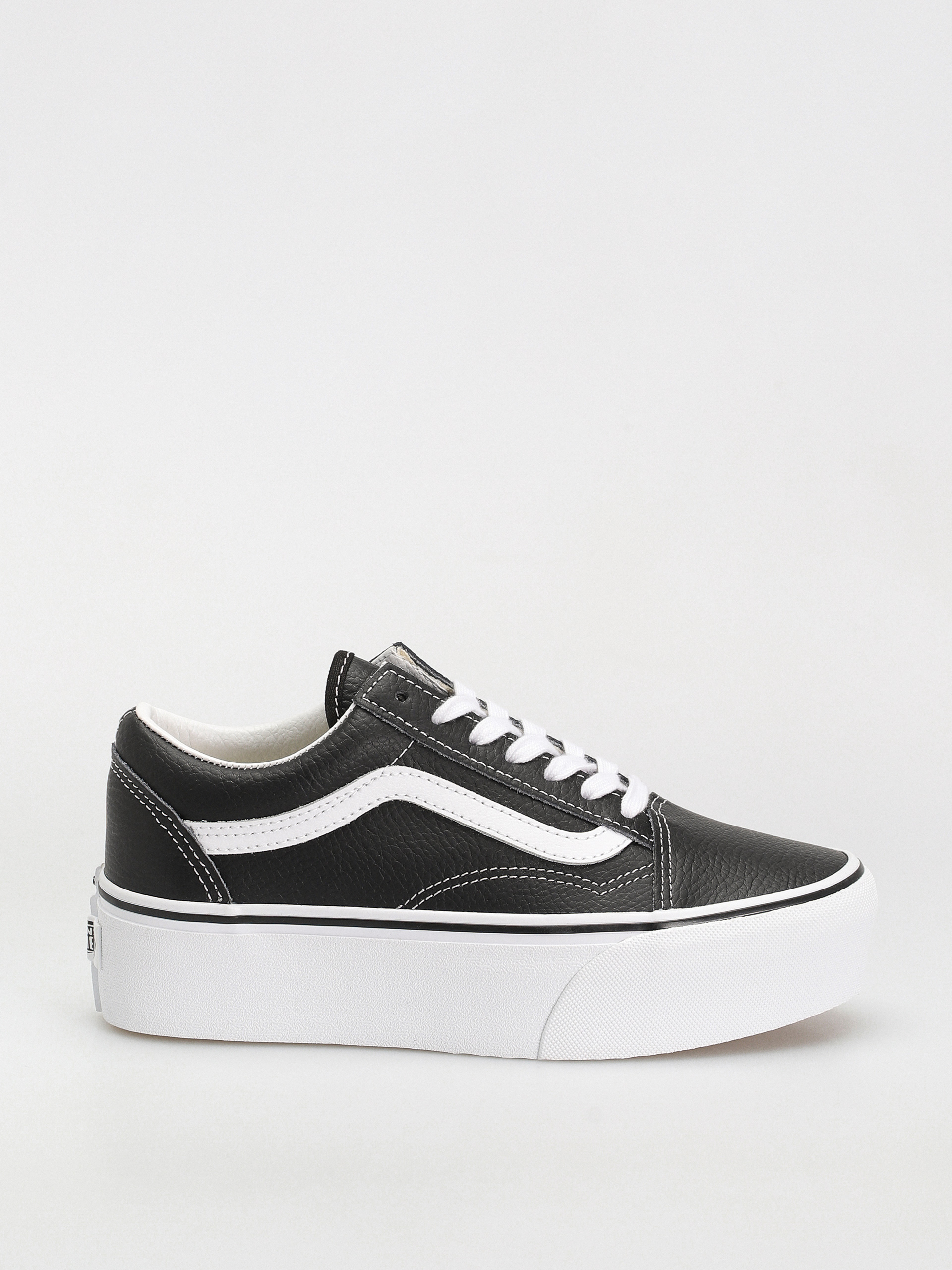 Vans Old Skool Stackform Schuhe Schwarz (leather black/true white)