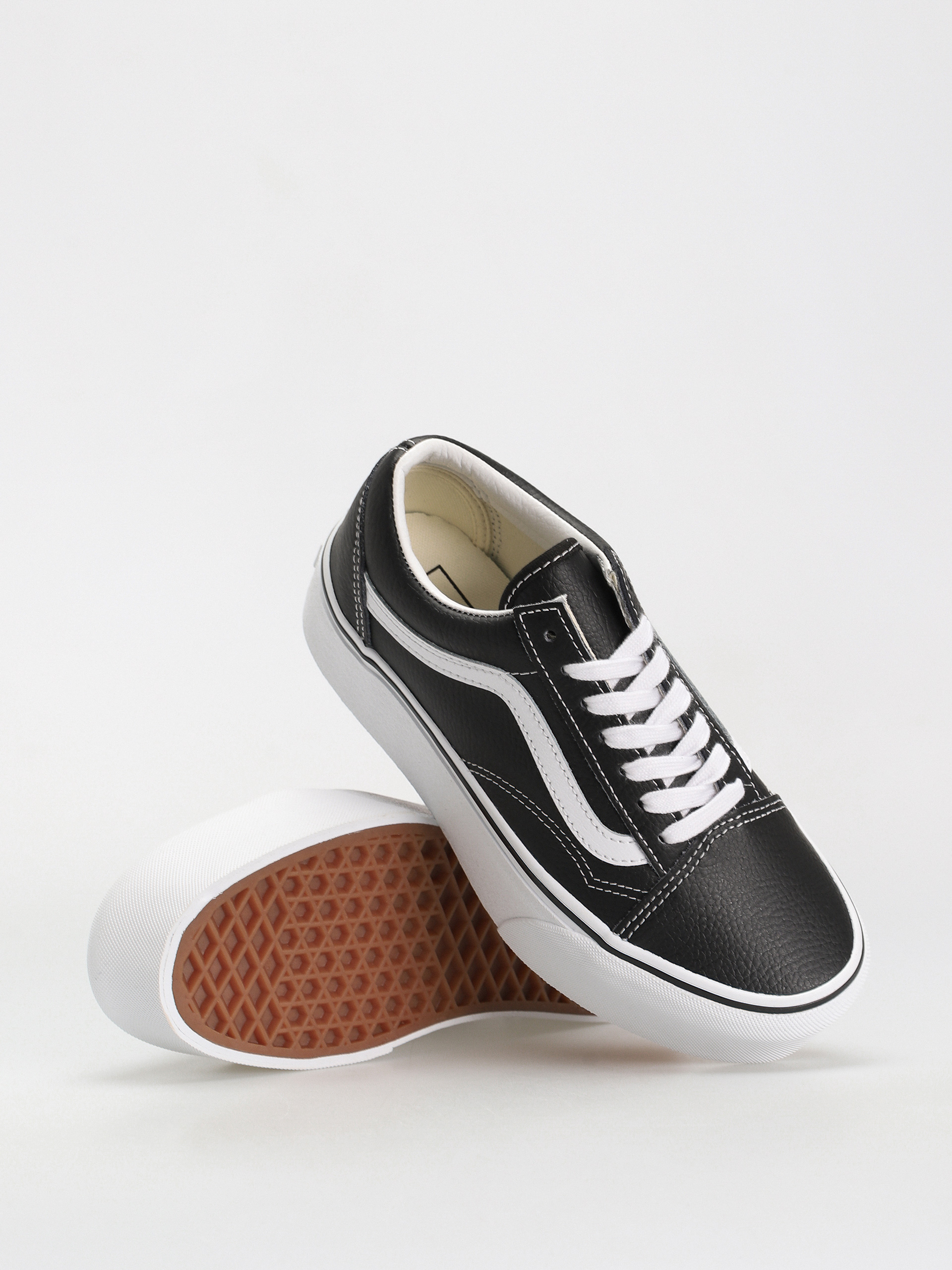 Vans Old Skool Stackform Shoes (leather black/true white)