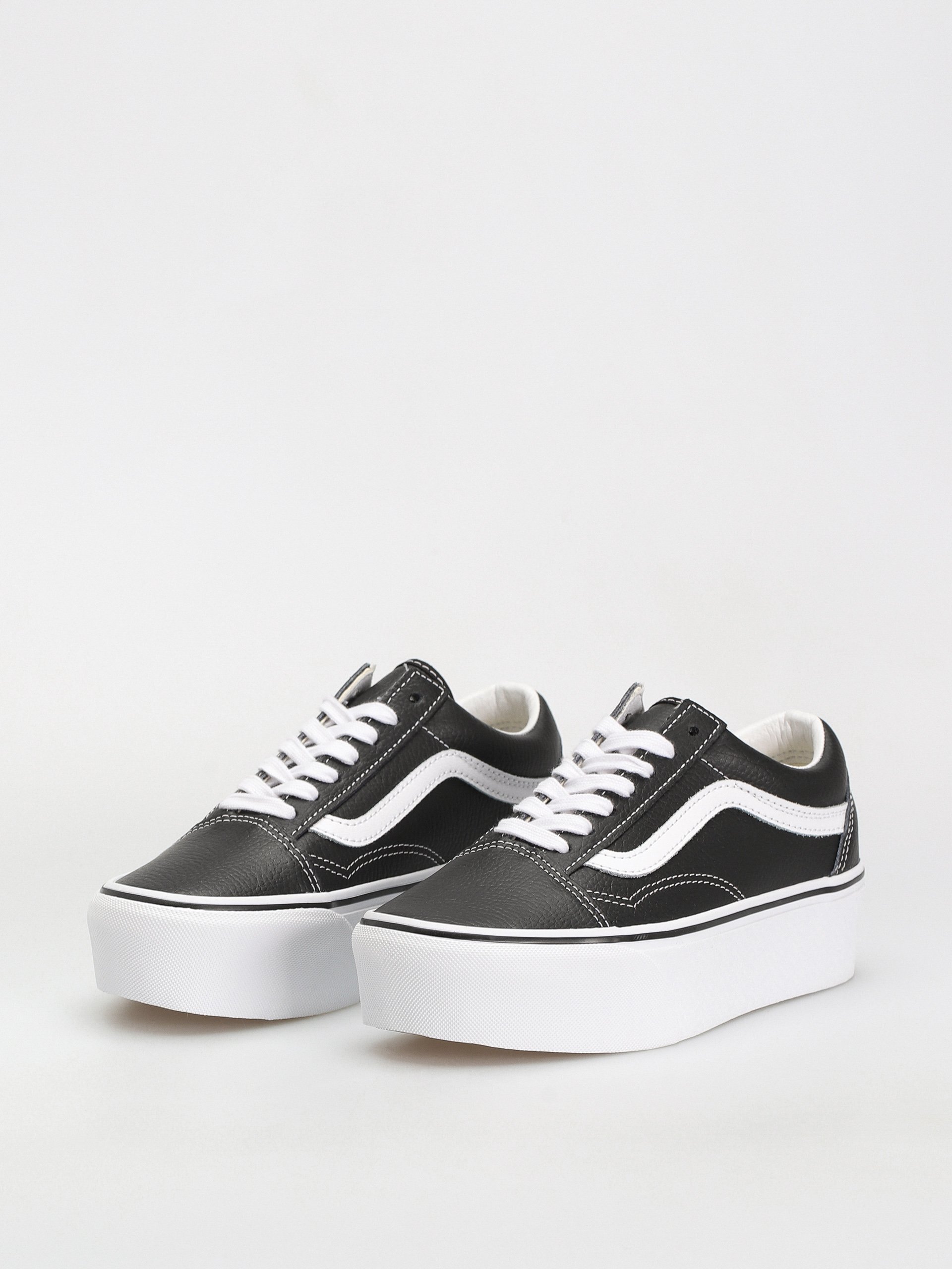 Vans Old Skool Stackform Shoes (leather black/true white)
