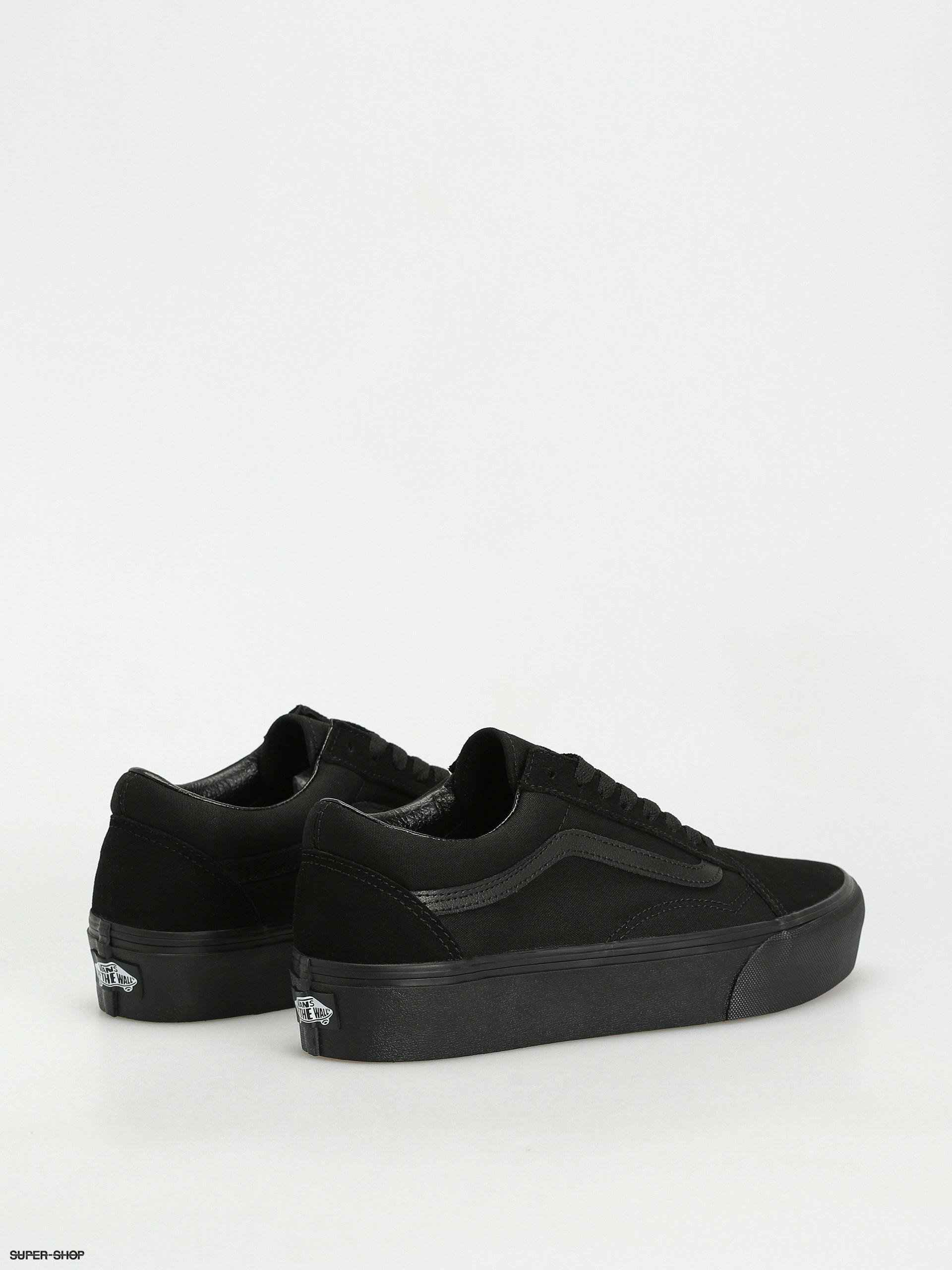 Black leather outlet platform vans