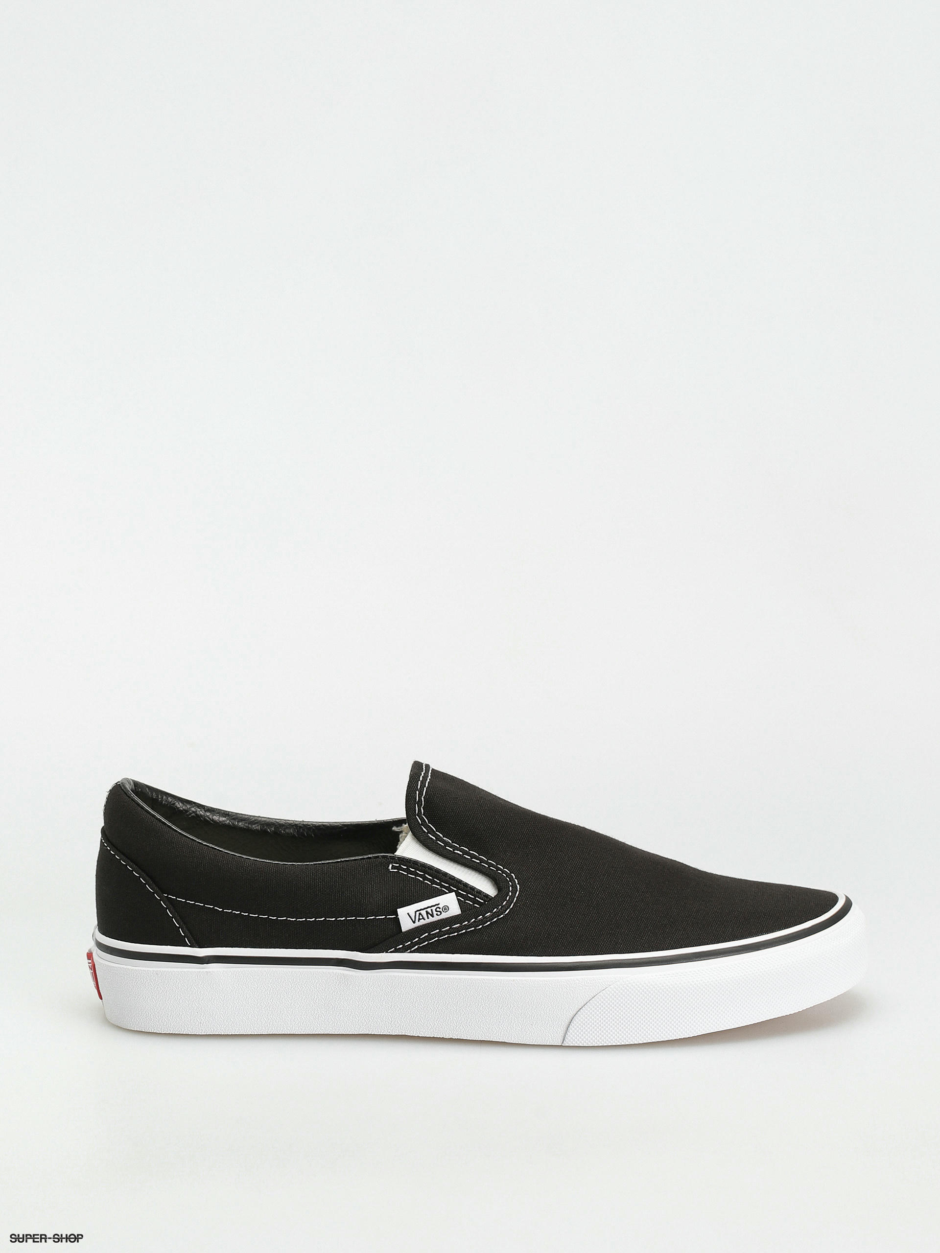 Vans classic slip on black womens sale