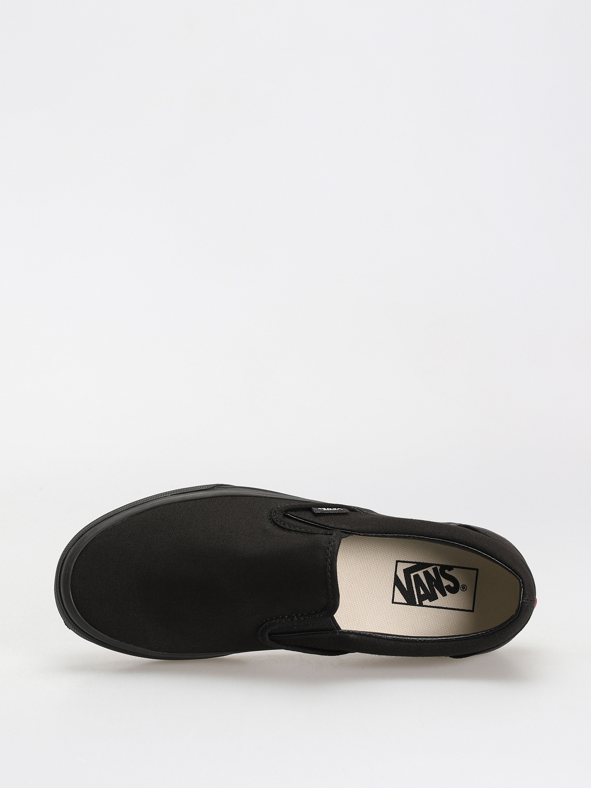 Black slip on vans with hot sale white sole