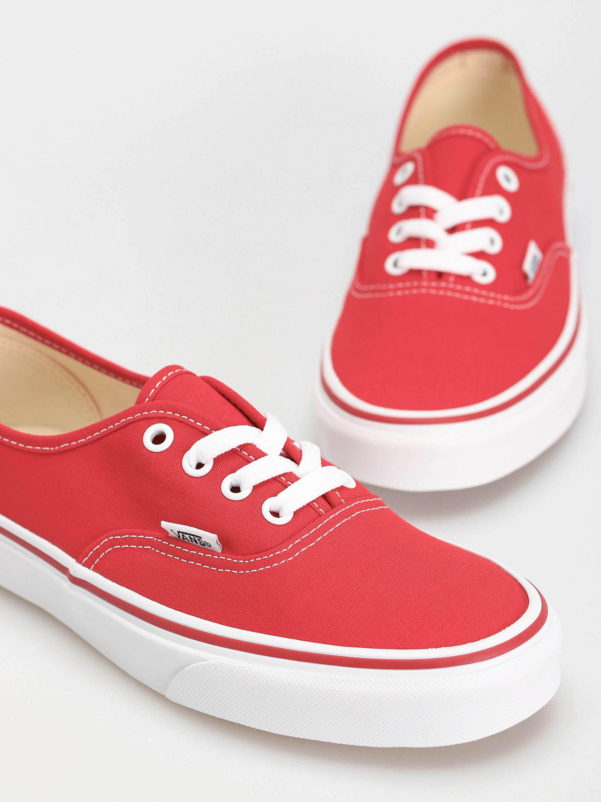 Vans red 2024 authentic shoes