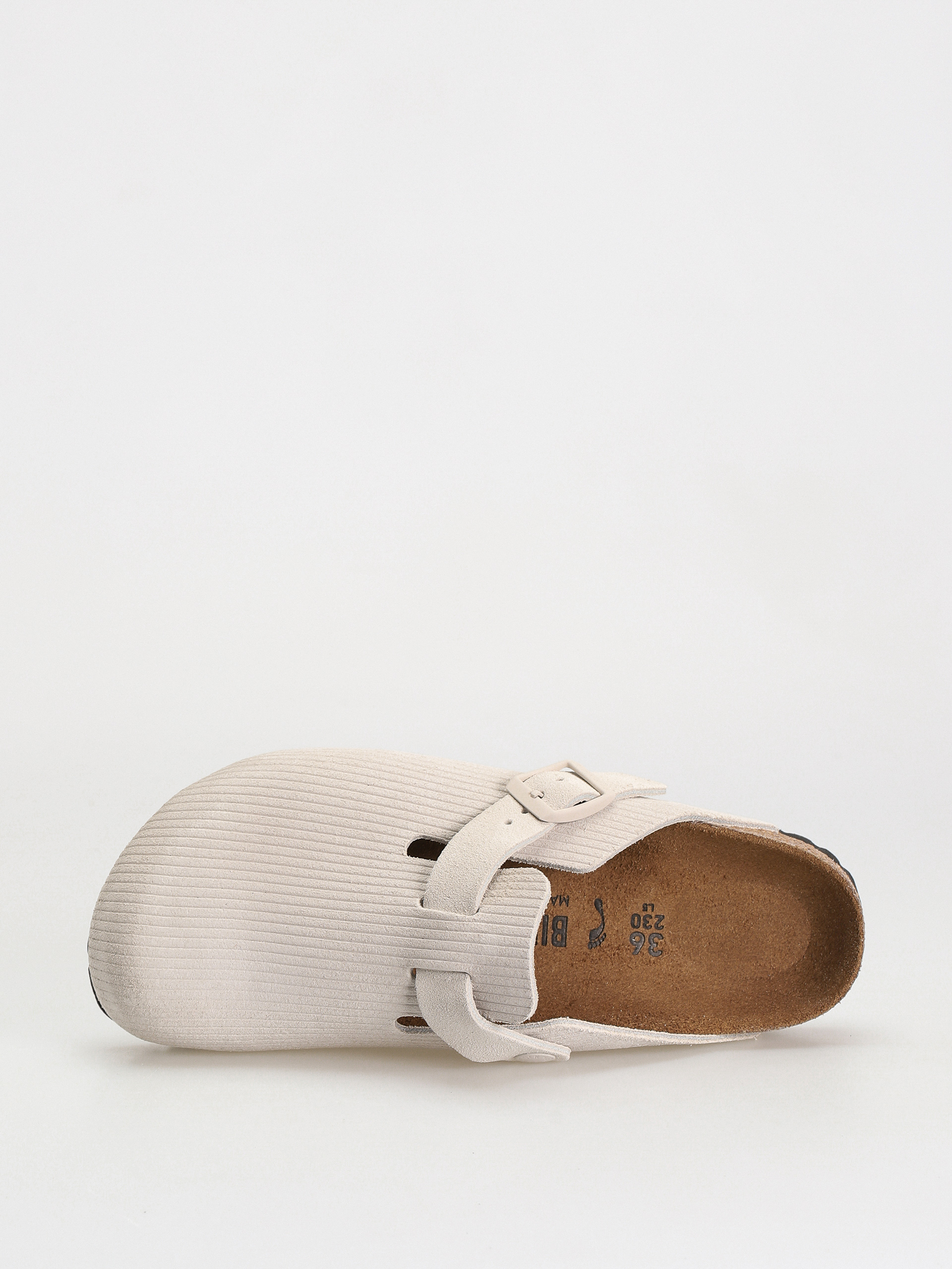 Birkenstock Boston Suede Embossed Narrow Sandalen Wmn (corduroy antique white)