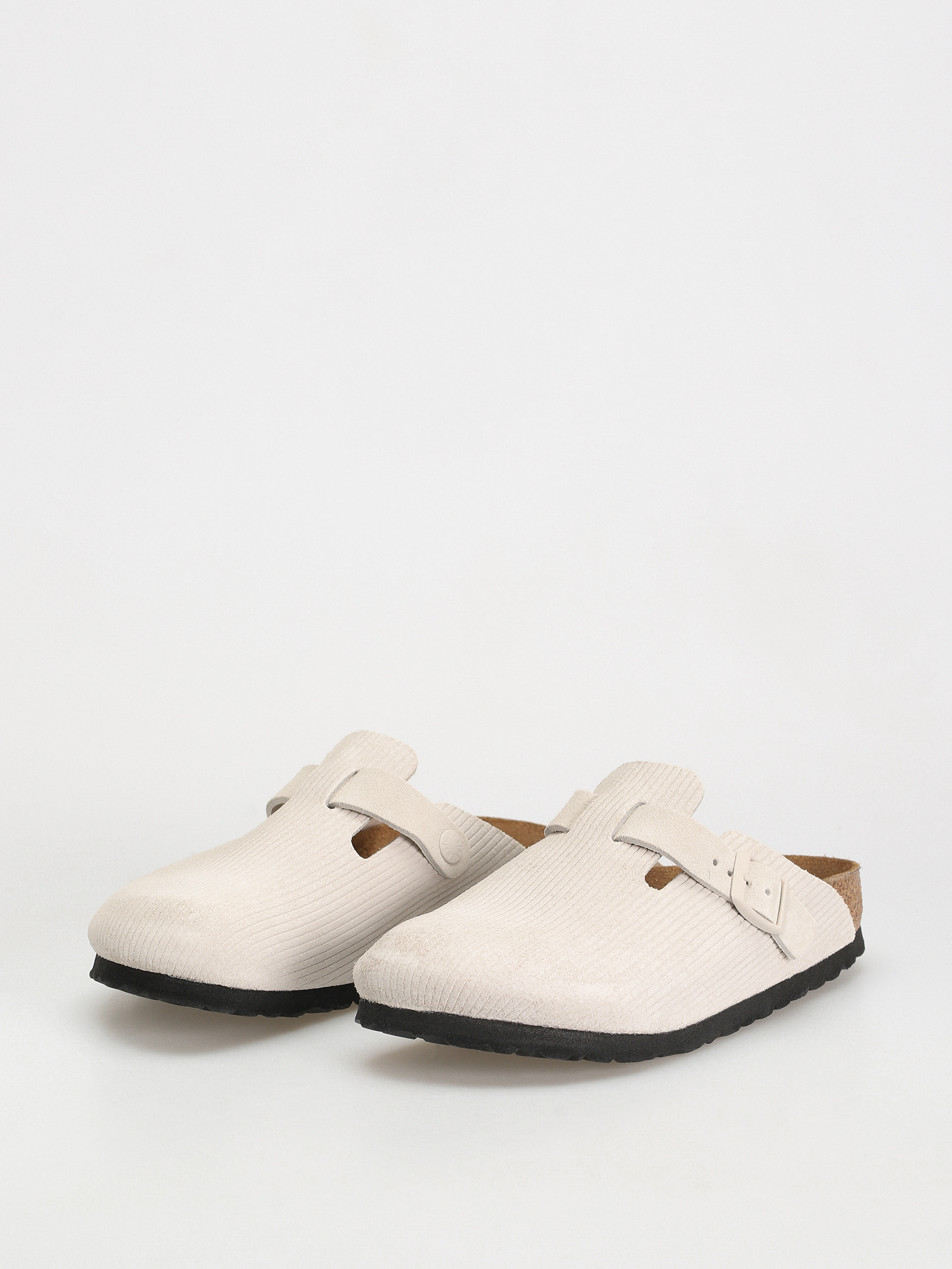 Birkenstock Boston Suede Embossed Narrow Sandalen Wmn (corduroy antique white)