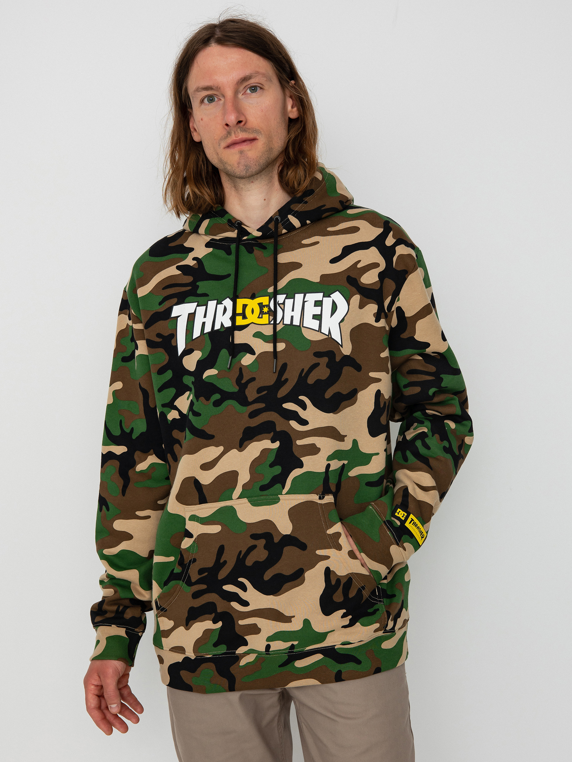 DC X Thrasher Hoodie (army camo)