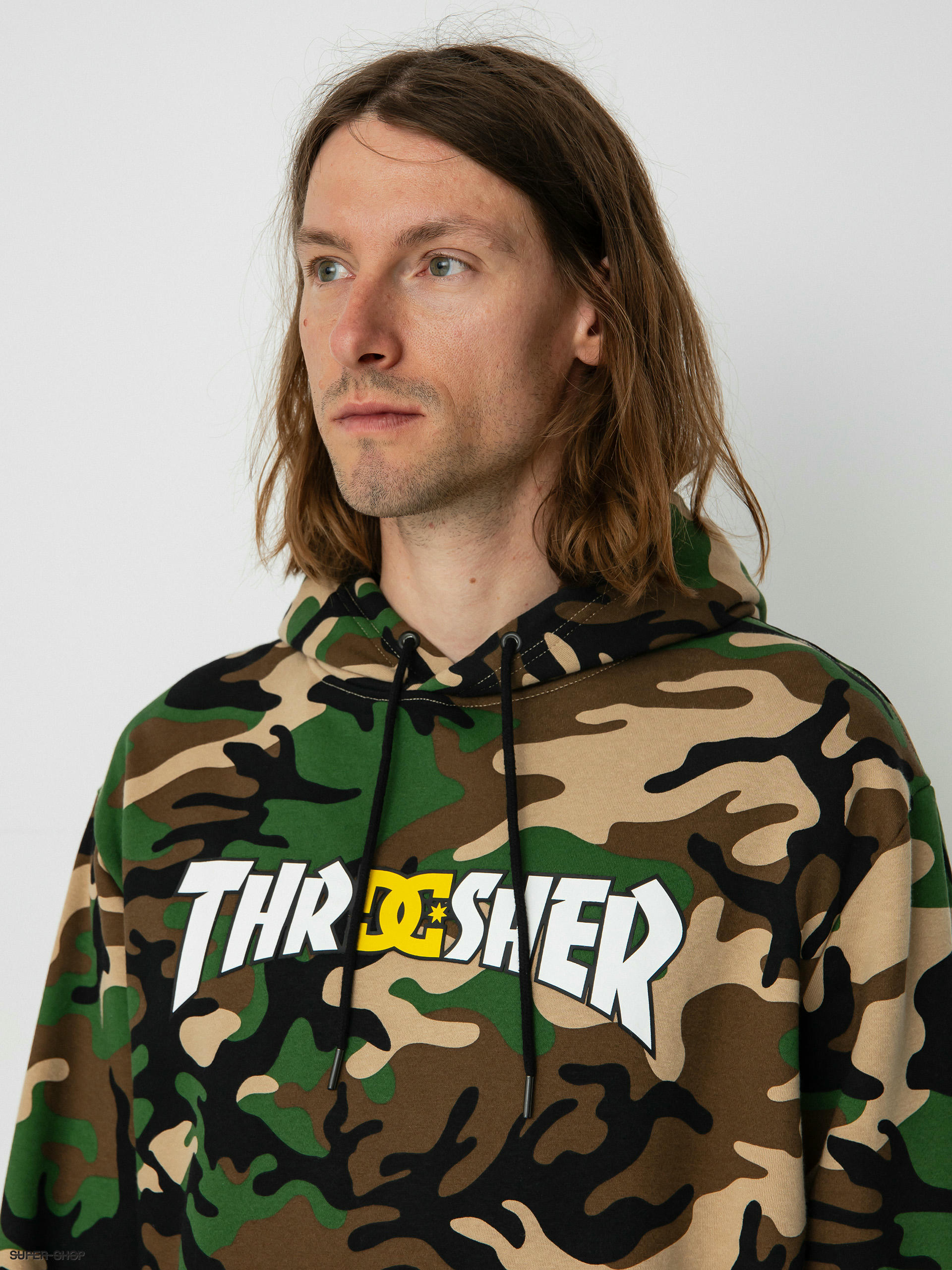 DC X Thrasher Hoodie army camo