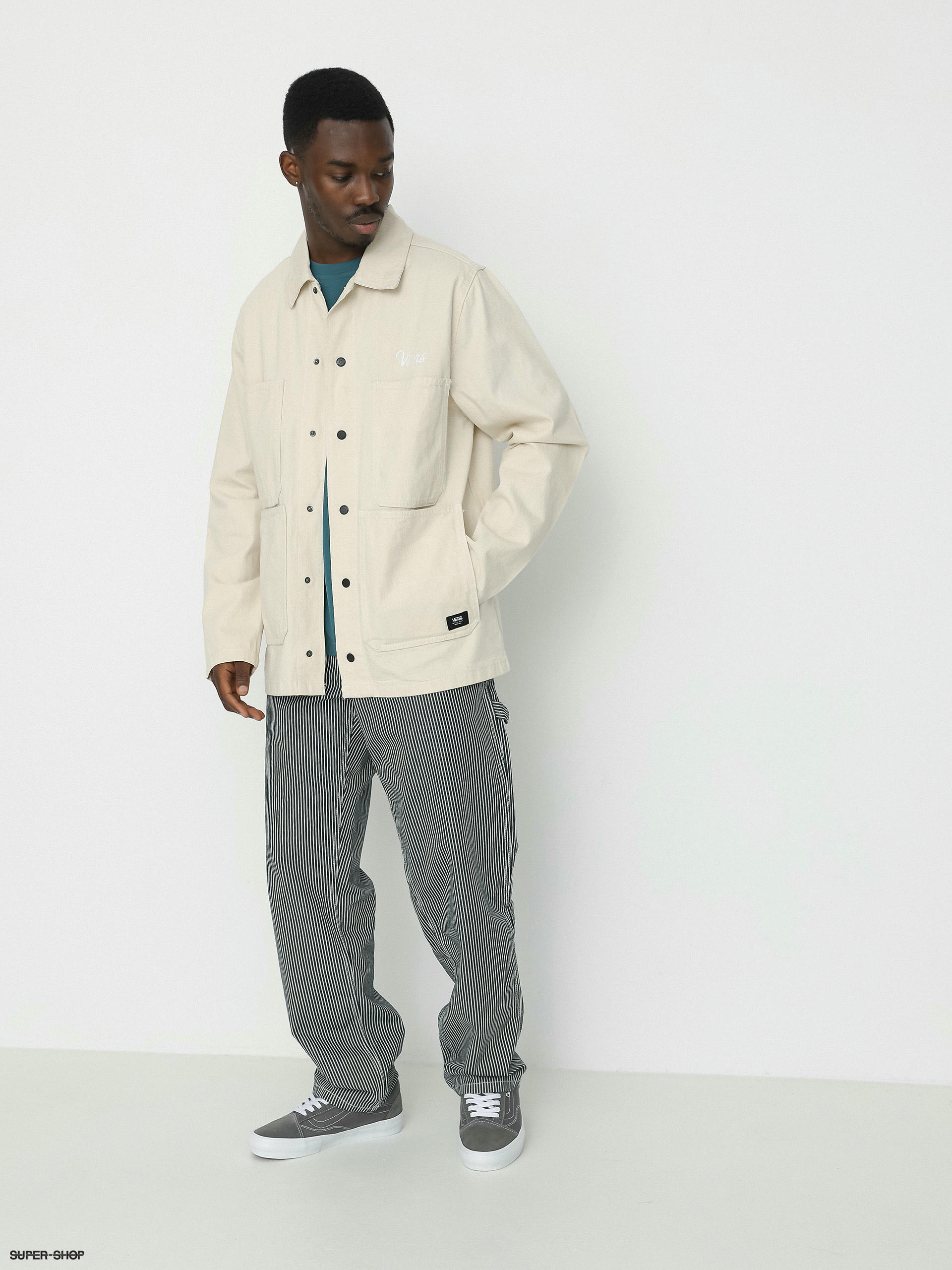 Striped chore outlet jacket