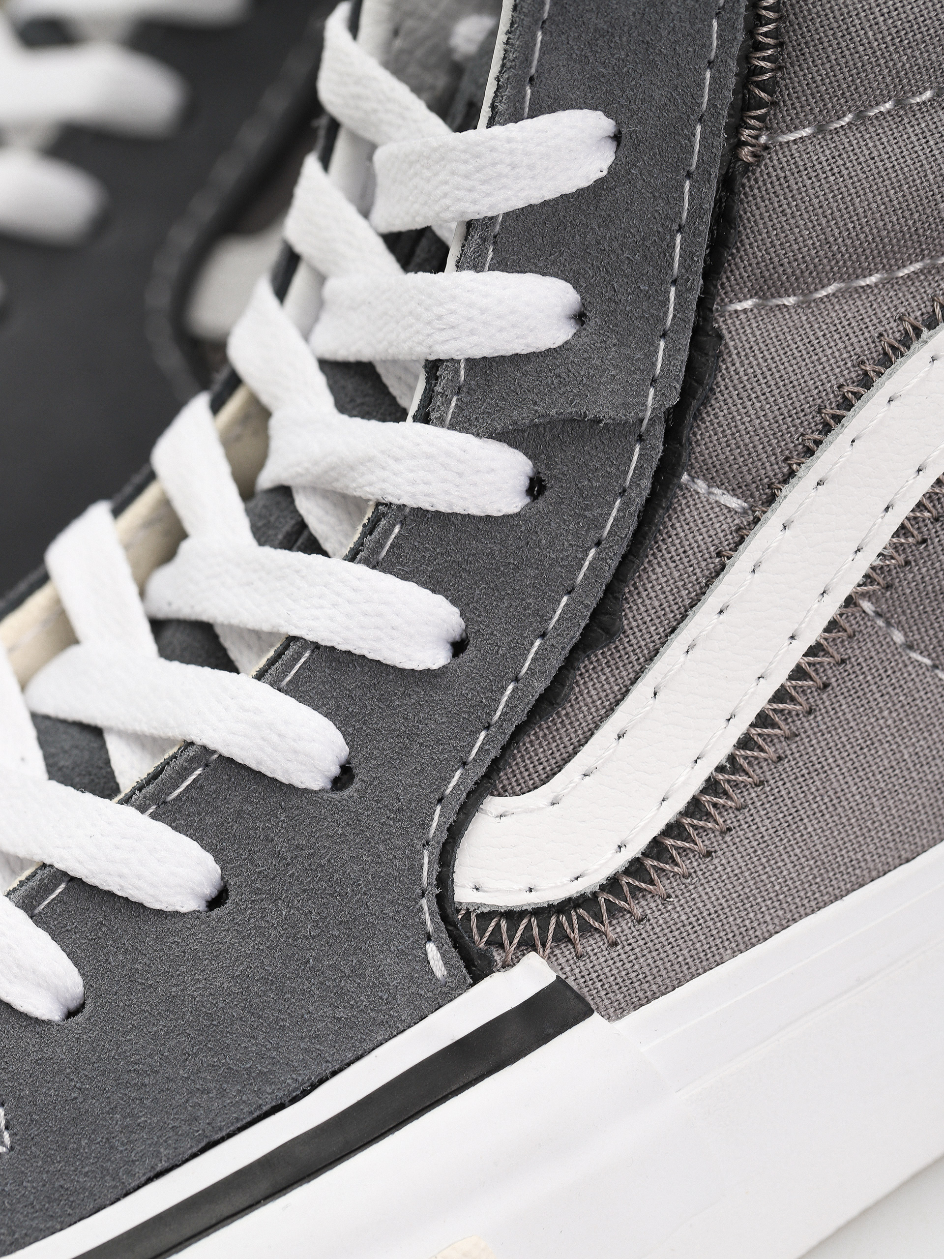 Grey on sale leather vans