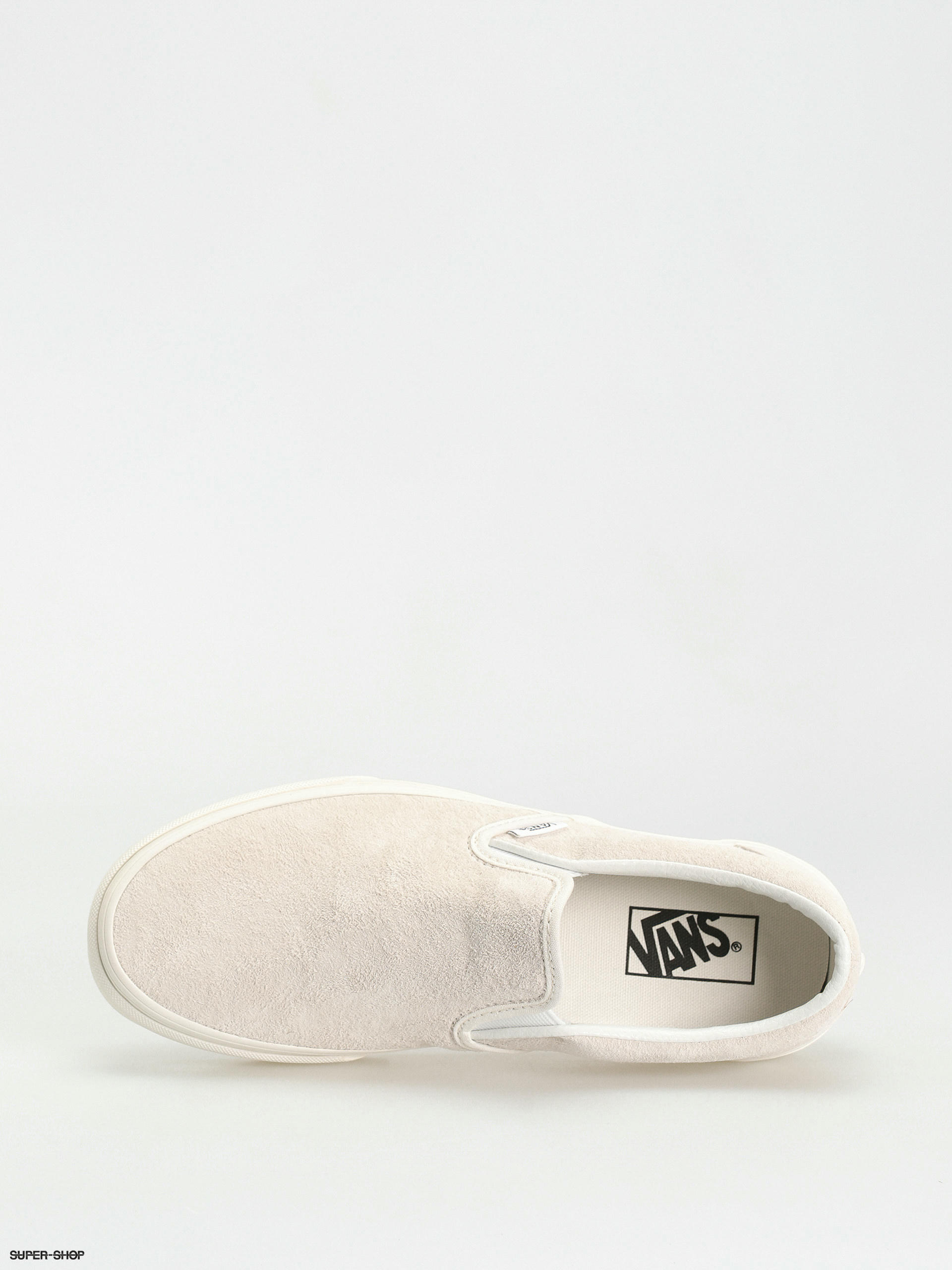 Vans cream slip on sale on