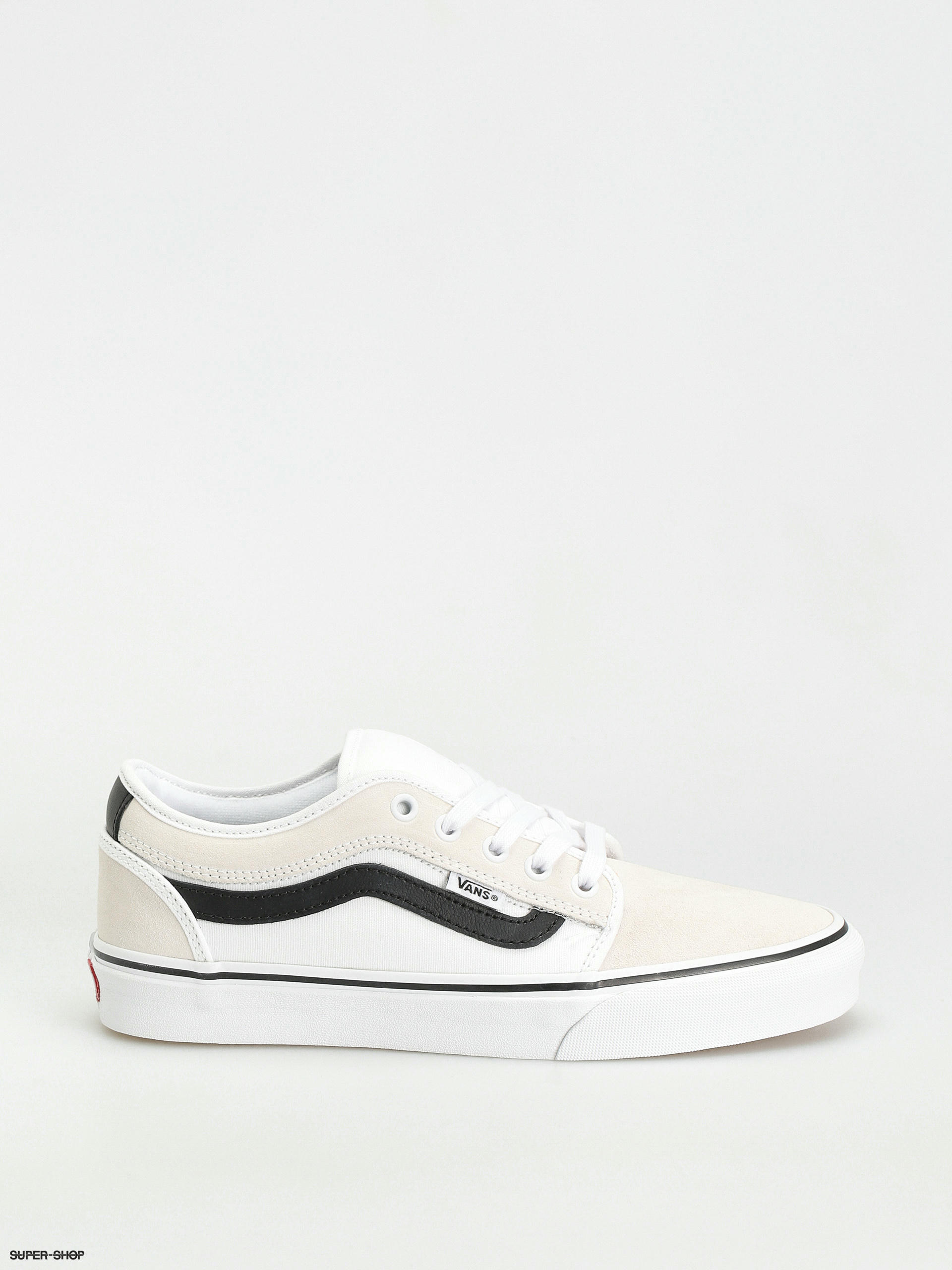 Vans white shoes with best sale black stripe