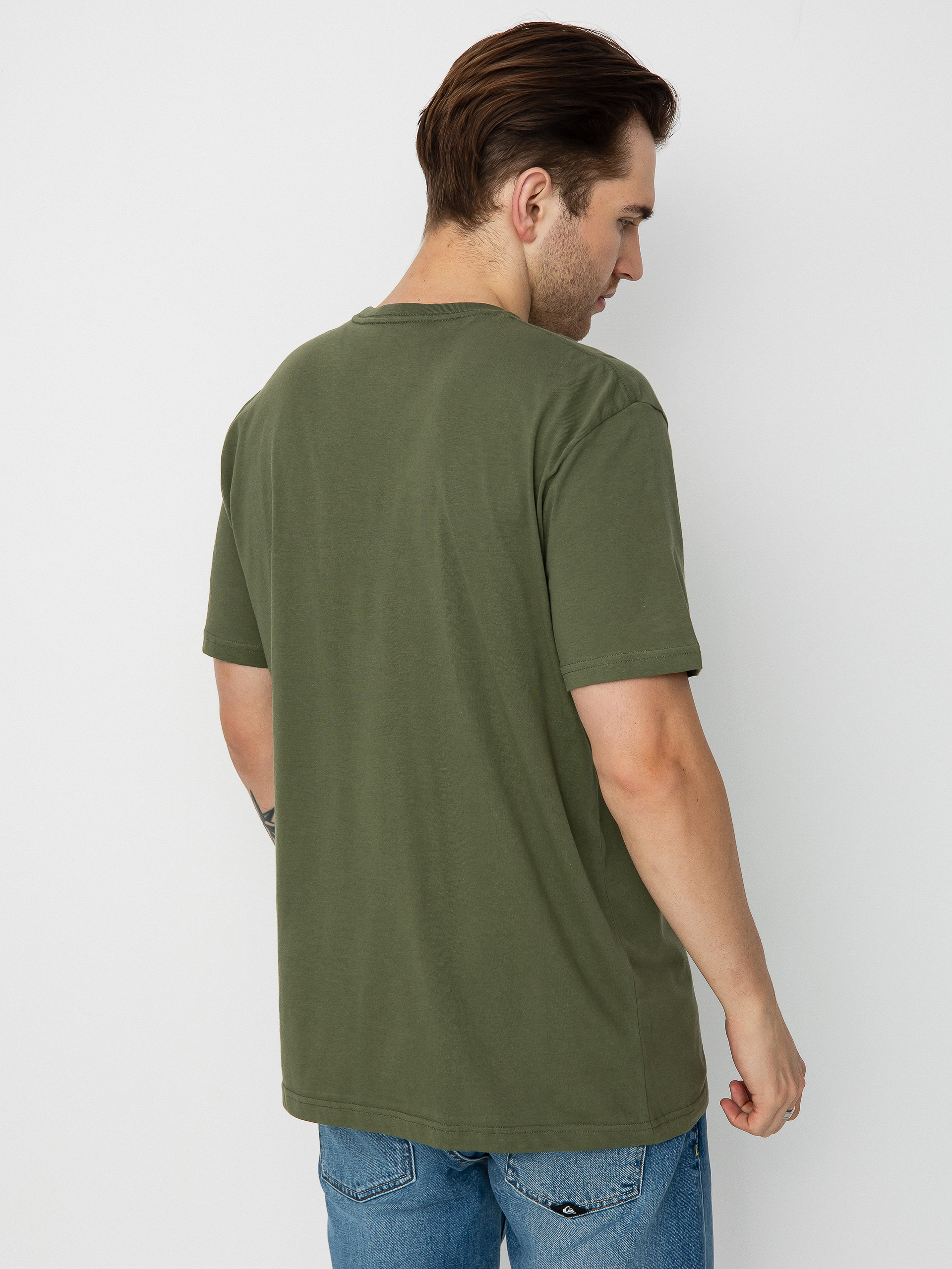 Quiksilver Circled Script Front T-shirt (four leaf clover)