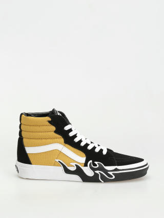 Vans Sk8 Hi Flame Shoes (black/yellow)