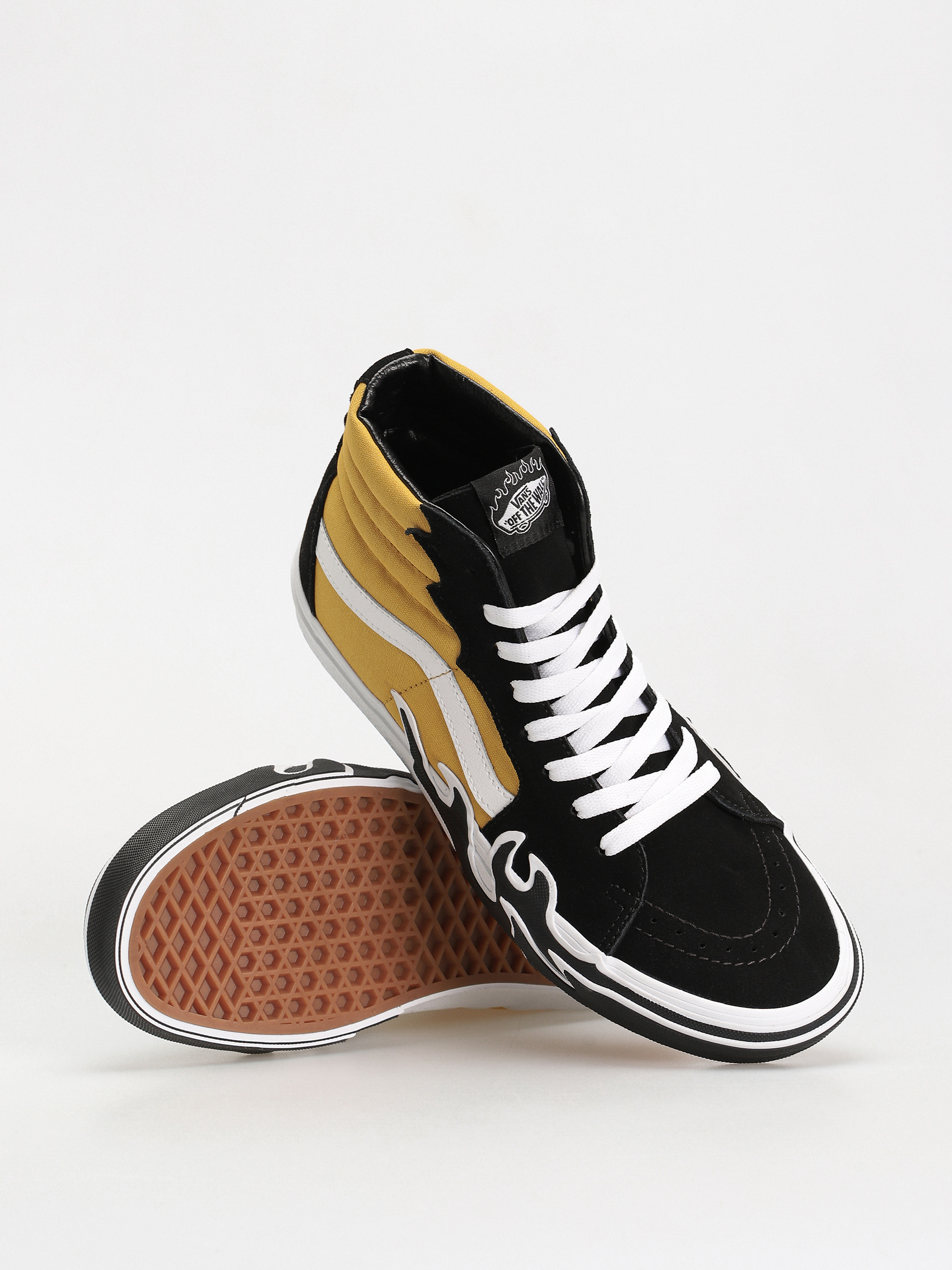 Vans Sk8 Hi Flame Schuhe (black/yellow)