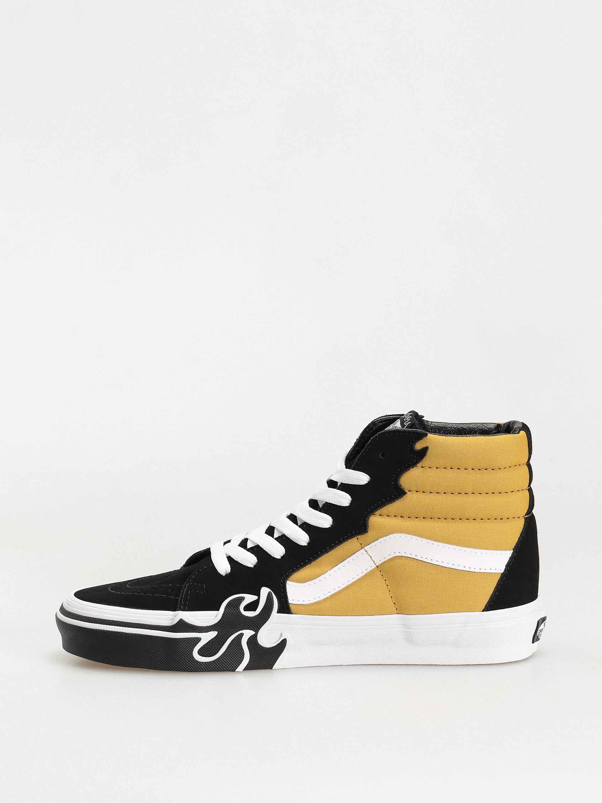 Vans Sk8 Hi Flame Shoes (black/yellow)