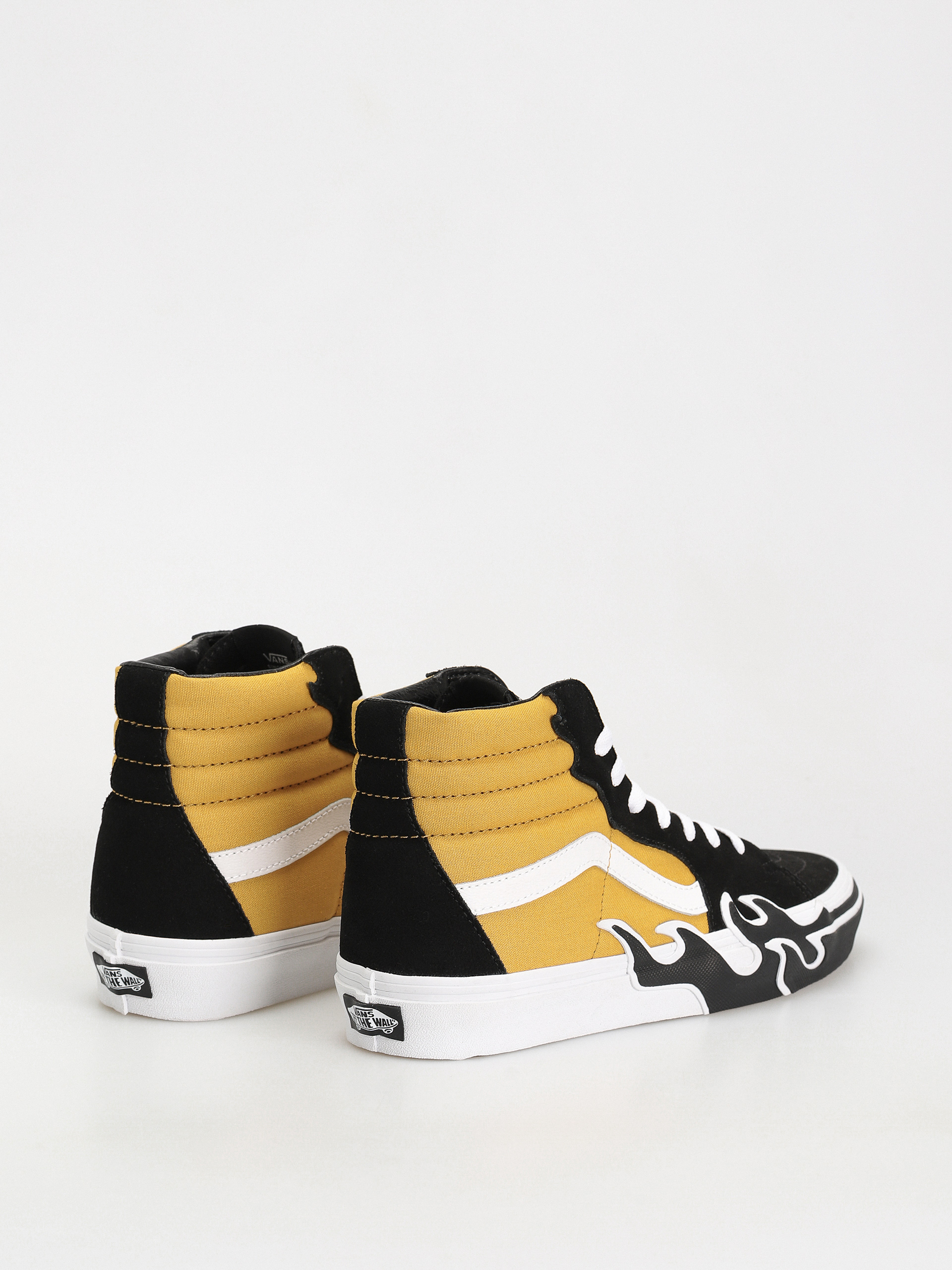 Vans Sk8 Hi Flame Shoes (black/yellow)
