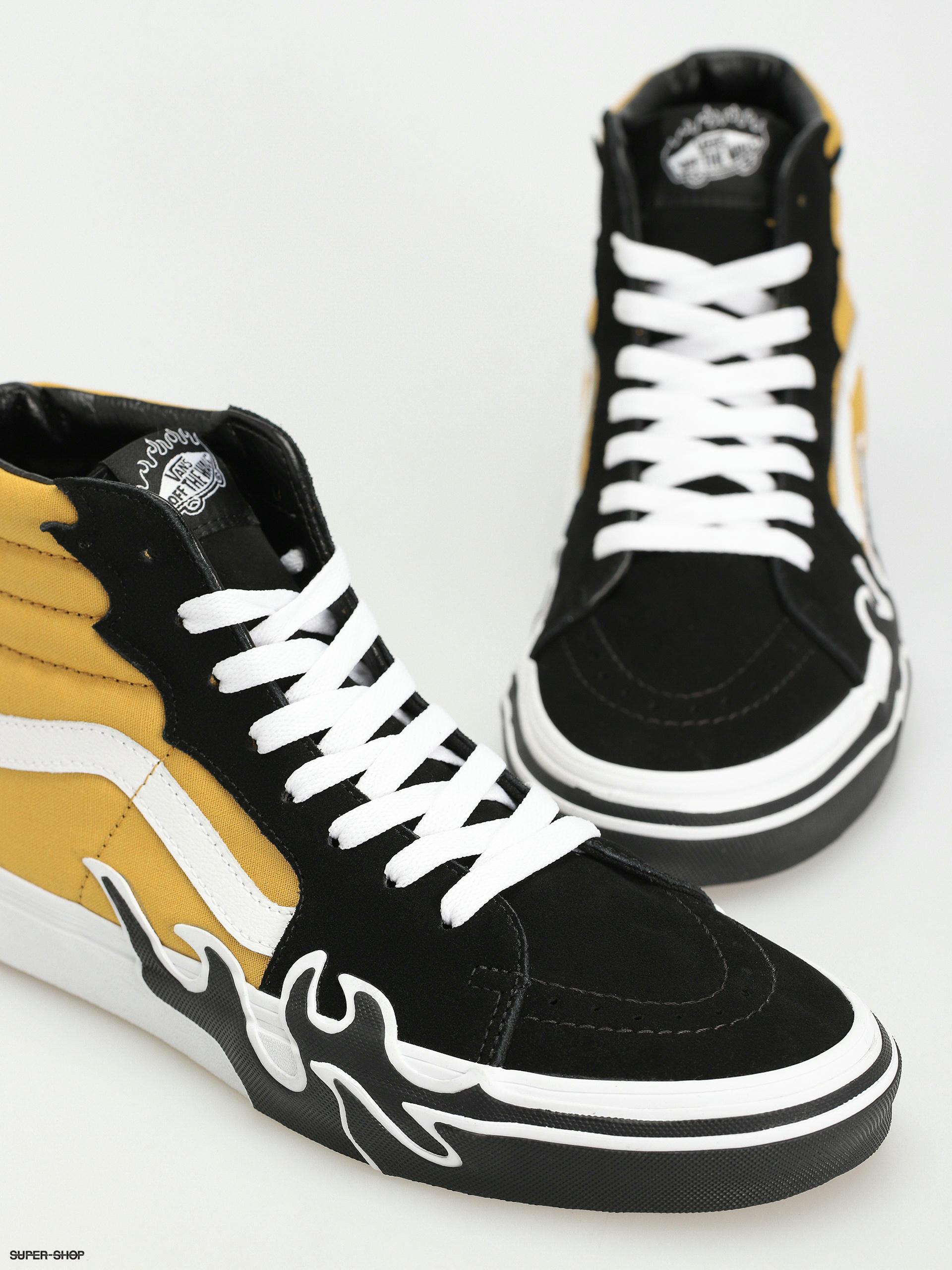 Vans Sk8 Hi Flame Shoes (black/yellow)