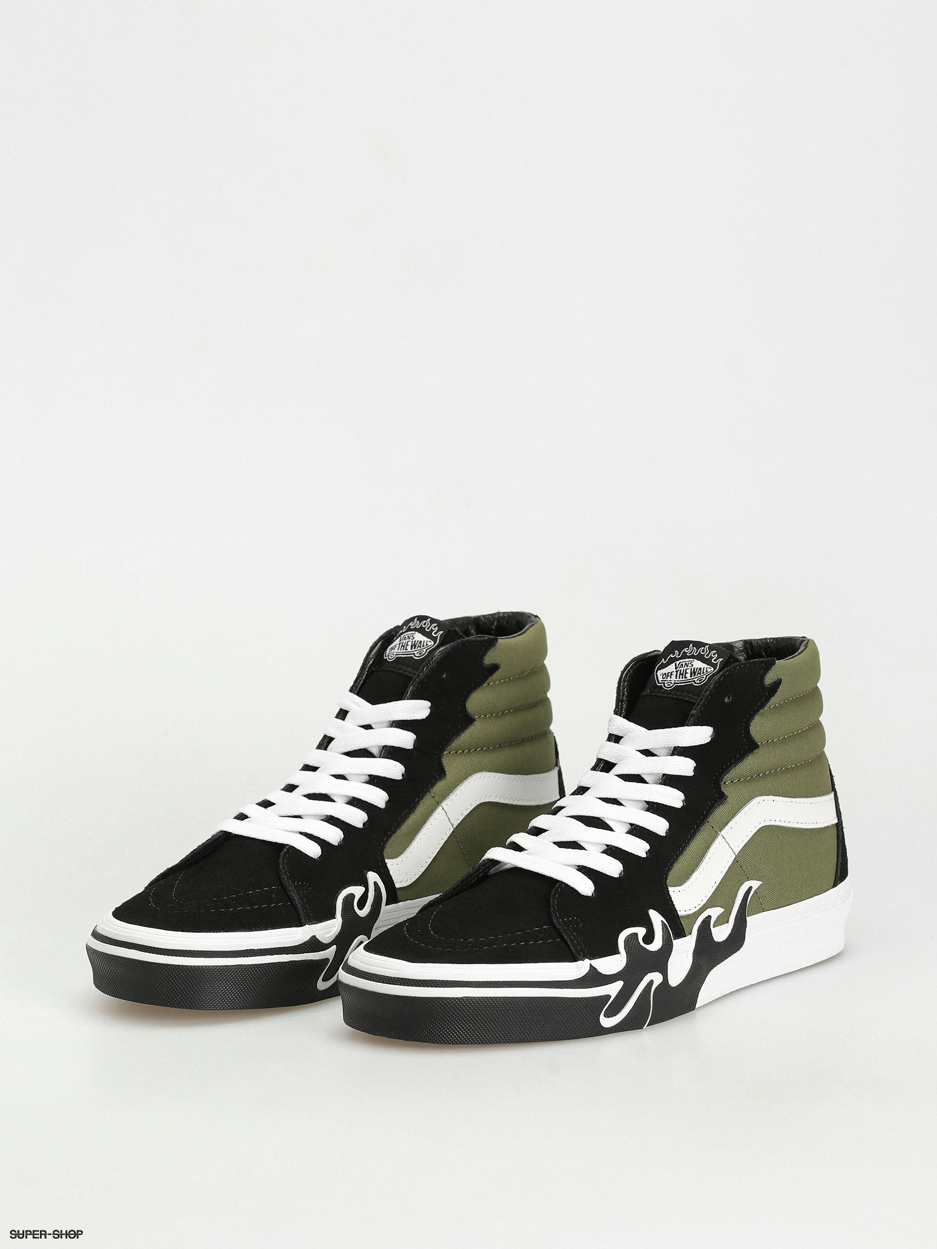 Vans Sk8 Hi Flame Shoes (loden green)