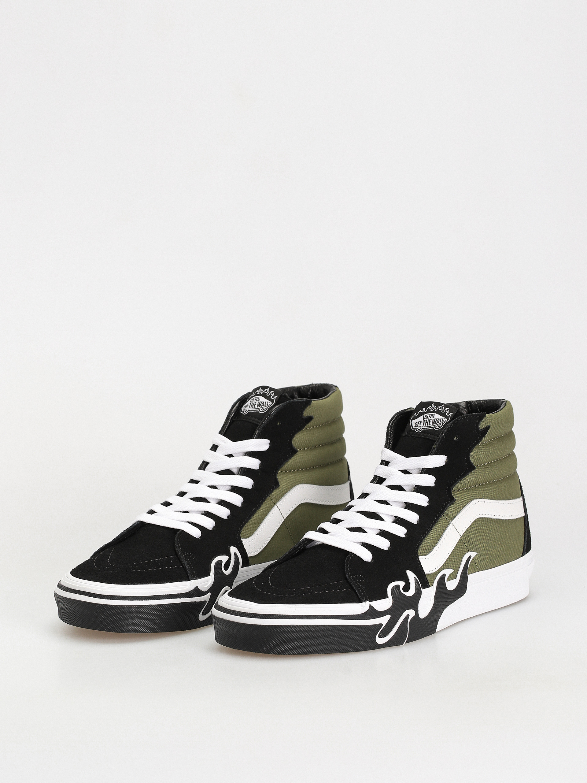 Vans Sk8 Hi Flame Shoes (loden green)
