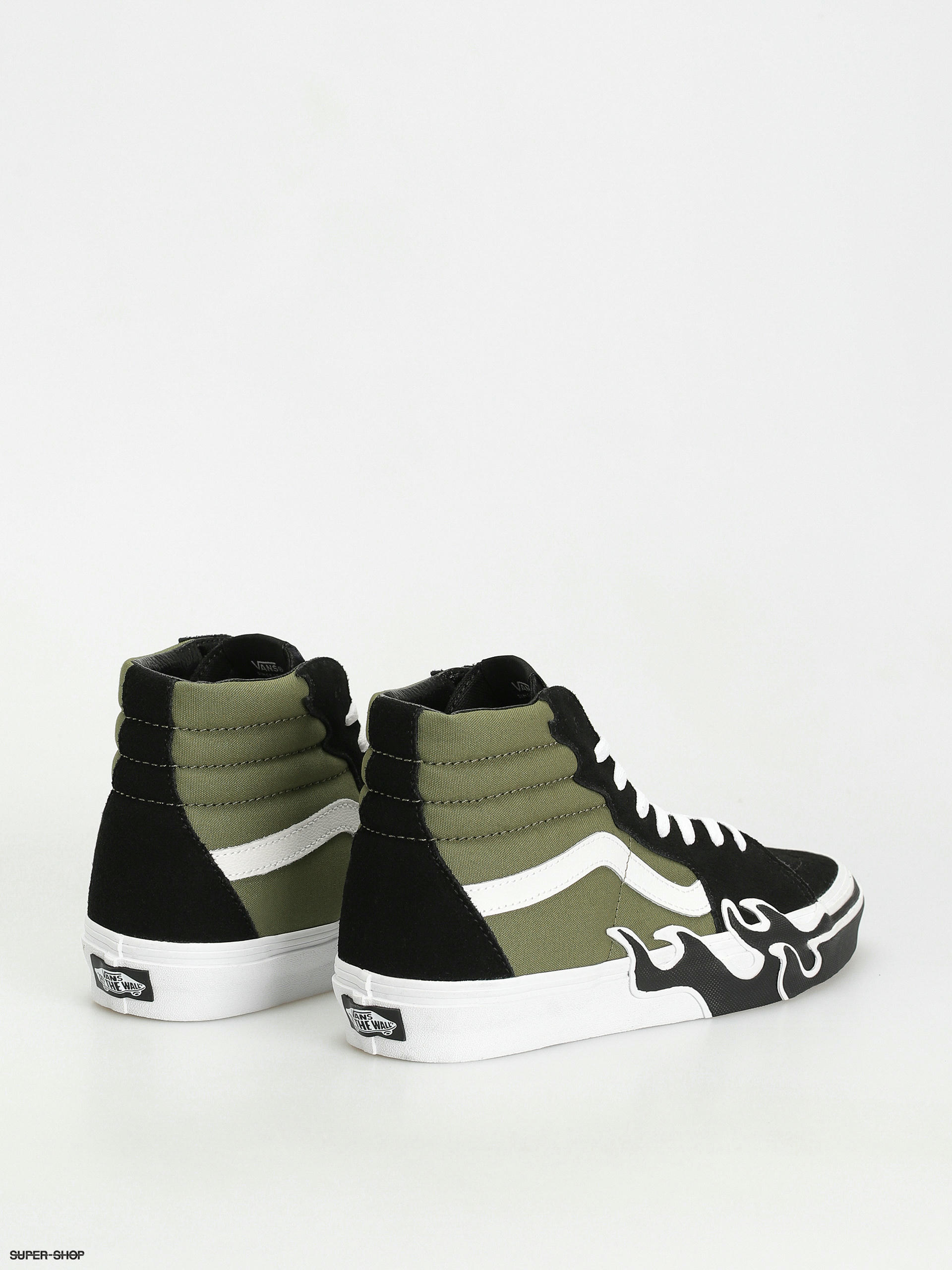 Vans high hot sale flame