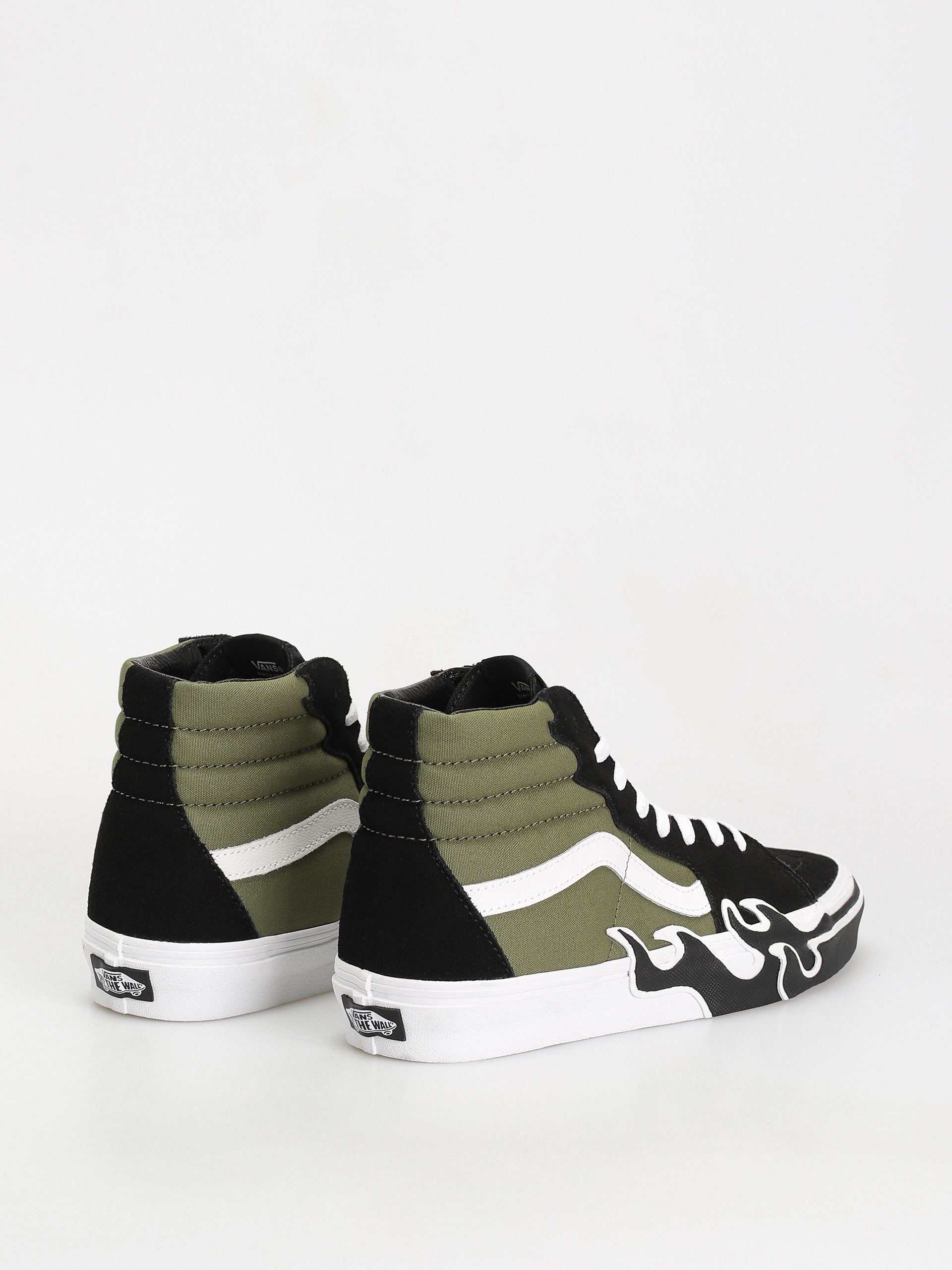 Vans Sk8 Hi Flame Shoes (loden green)