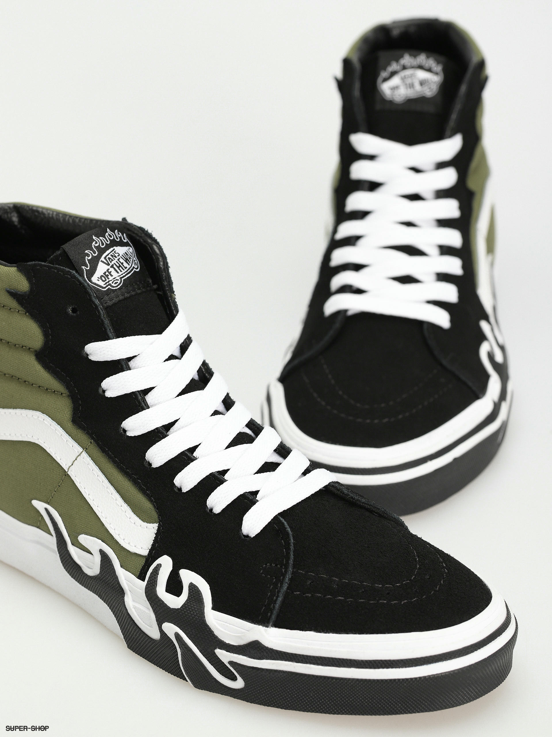 Vans Sk8 Hi Flame Shoes (loden green)