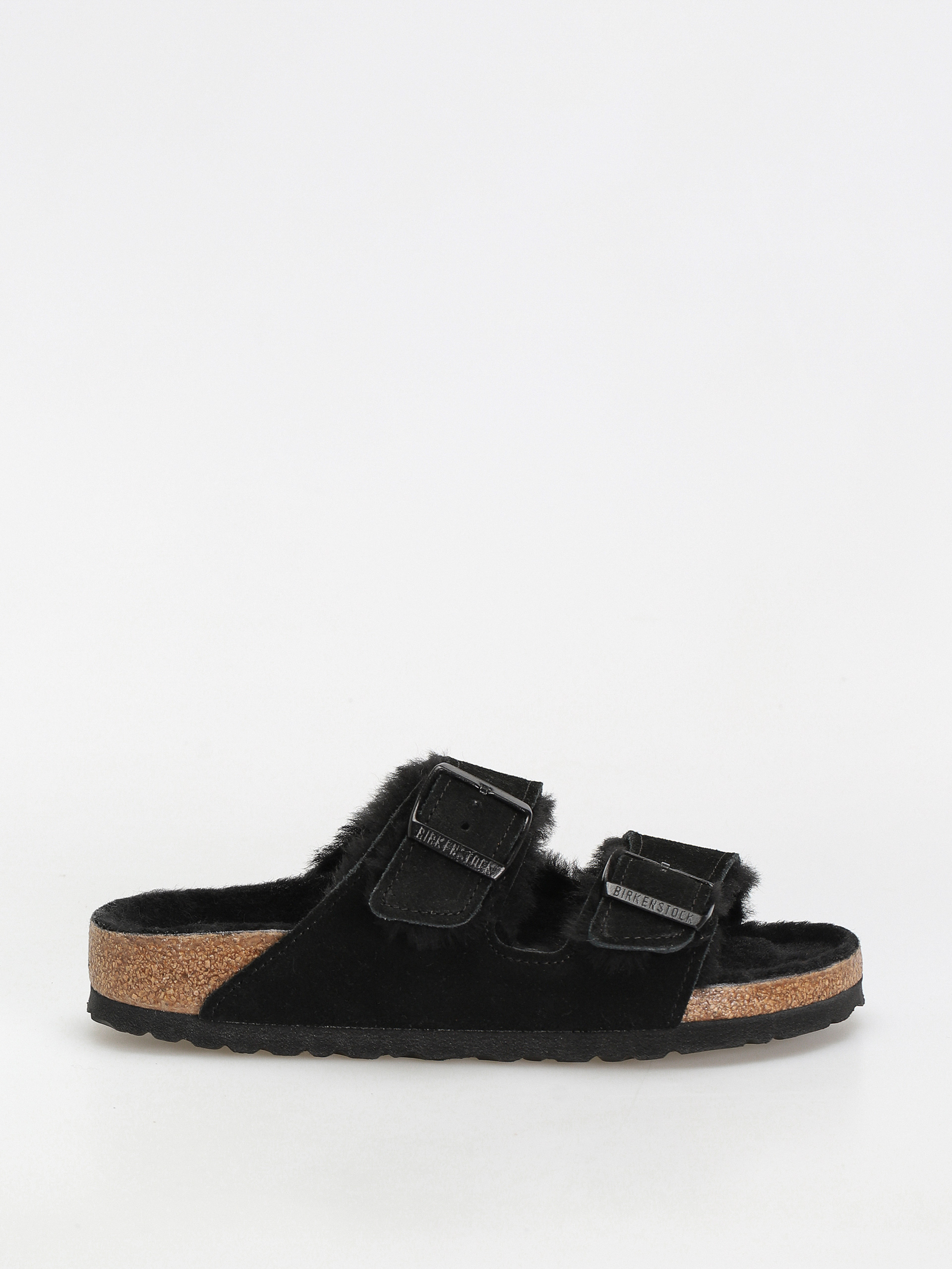 Birkenstock Arizona Suede Leather Narrow Flip flops Wmn Schwarz black