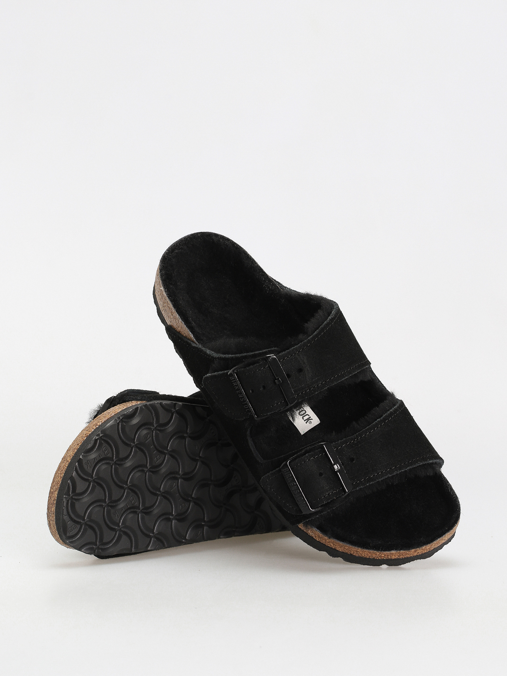 Birkenstock arizona suede leather black online