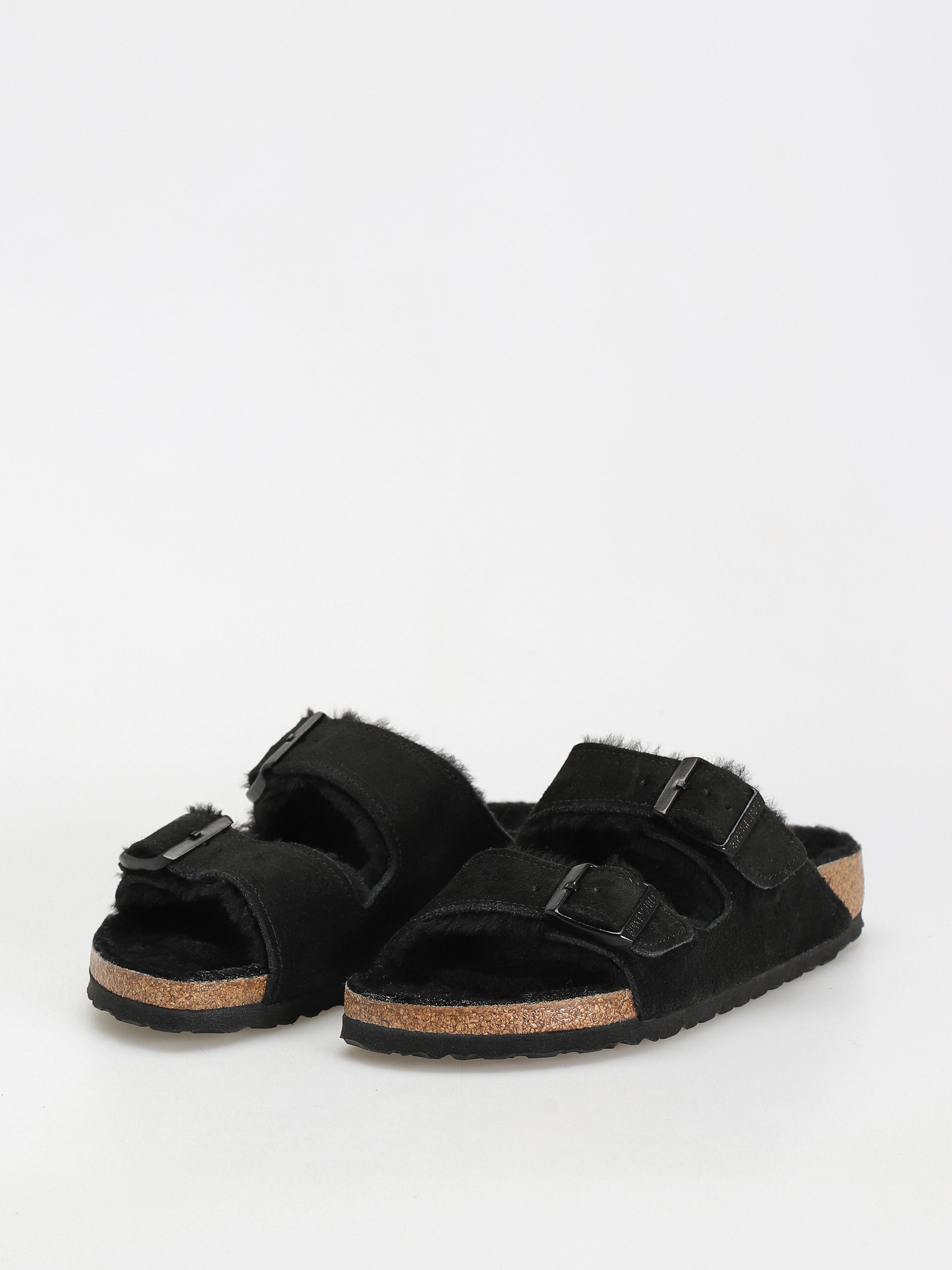 Birkenstock Arizona Suede Leather Narrow Flip-flops Wmn (black)