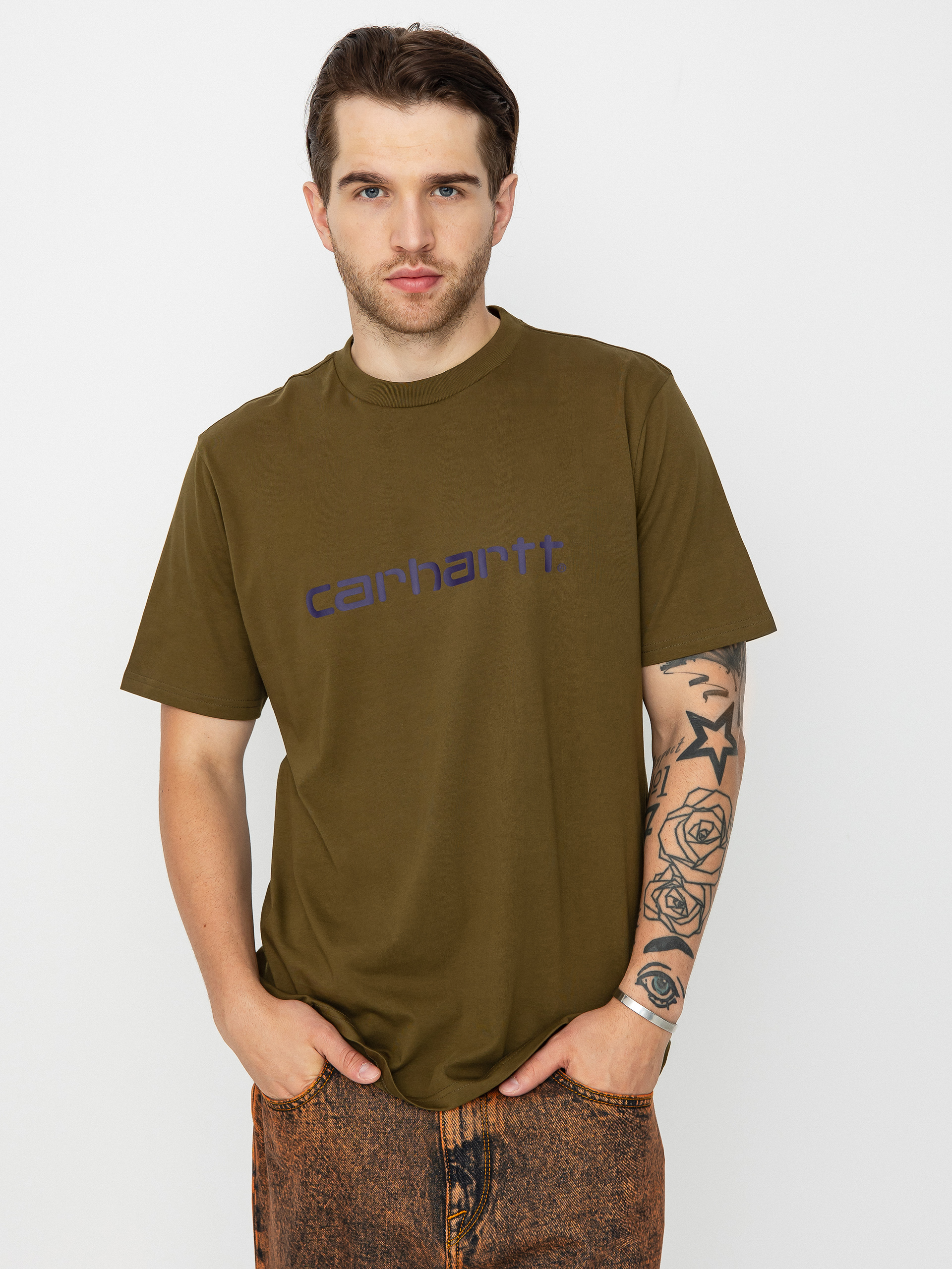 Carhartt WIP Script T-shirt (highland/cassis)