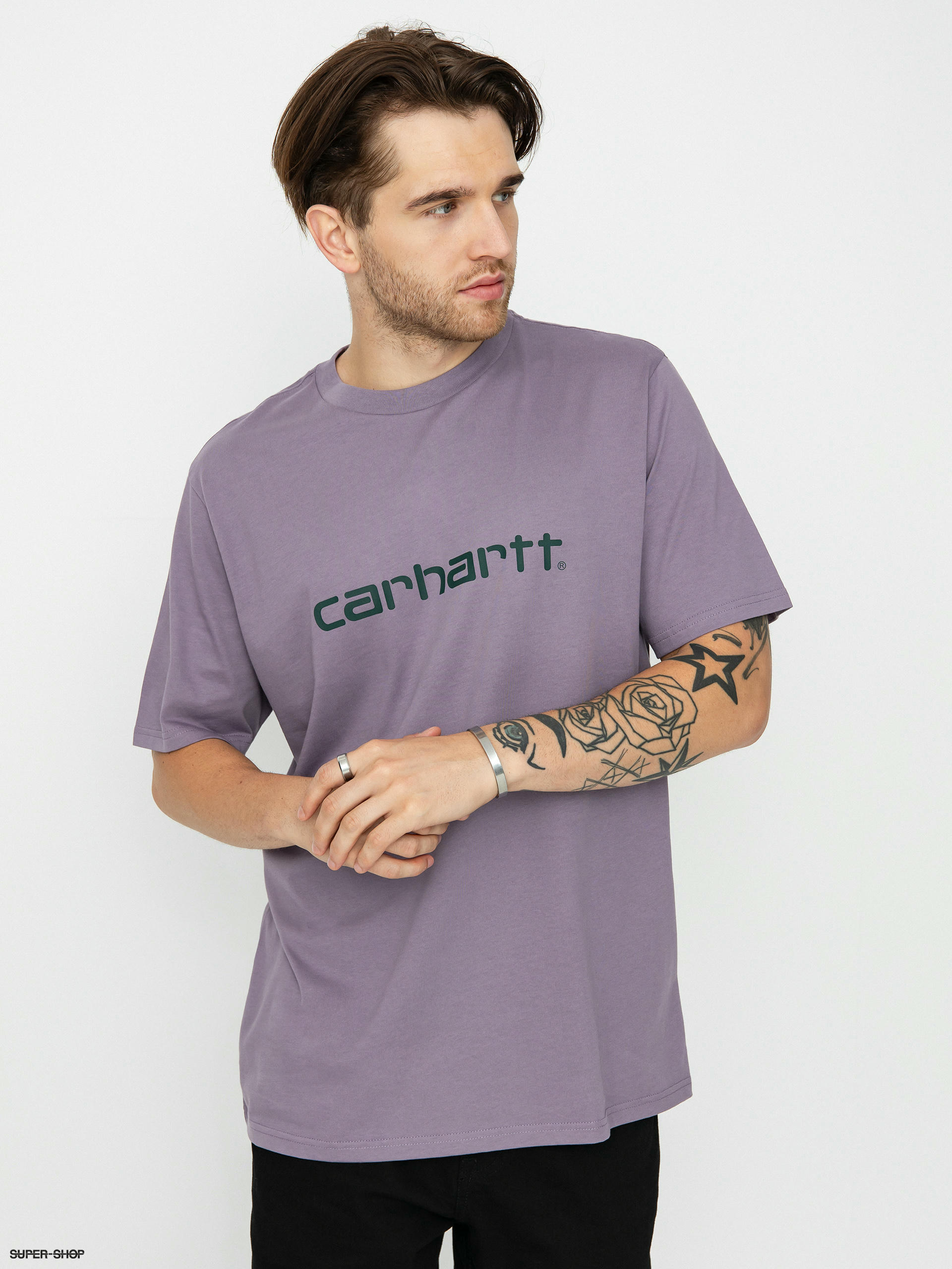 Carhartt WIP University Script T-shirt (cassis/gold)