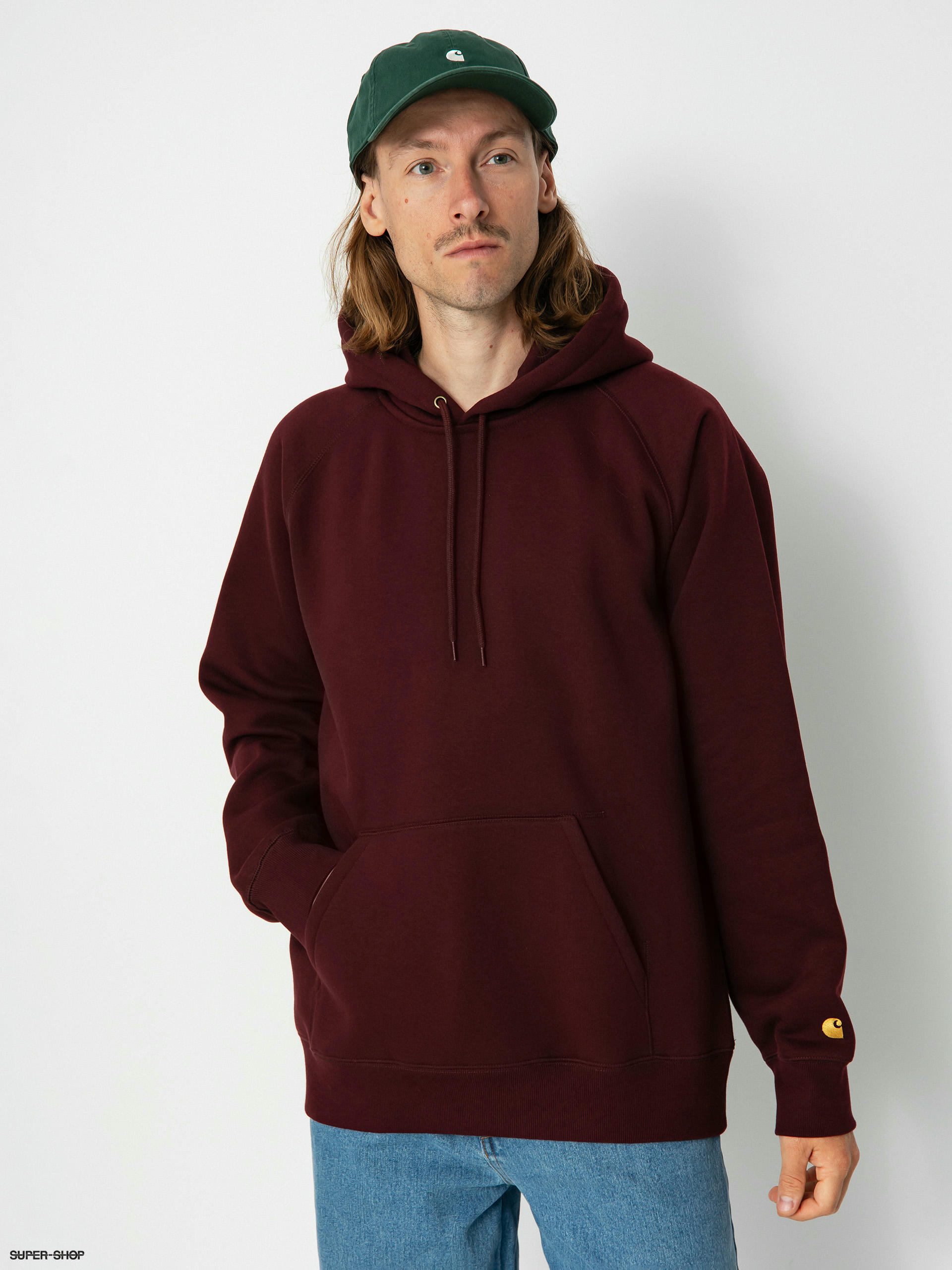 Dark crimson carhartt outlet hoodie