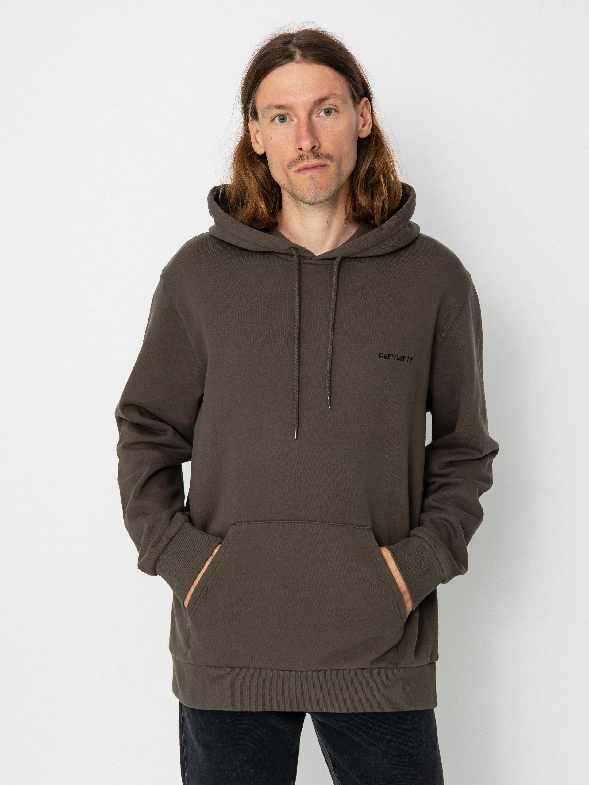 Carhartt WIP Script Embroidery HD Hoodie (cypress/black)