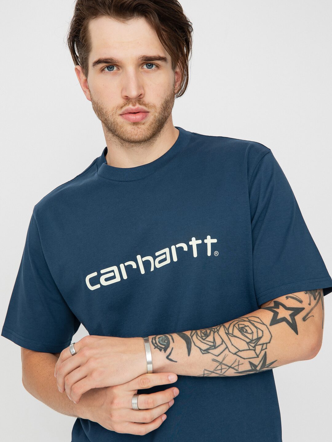 Carhartt WIP Script T-shirt - navy blue (squid/salt)