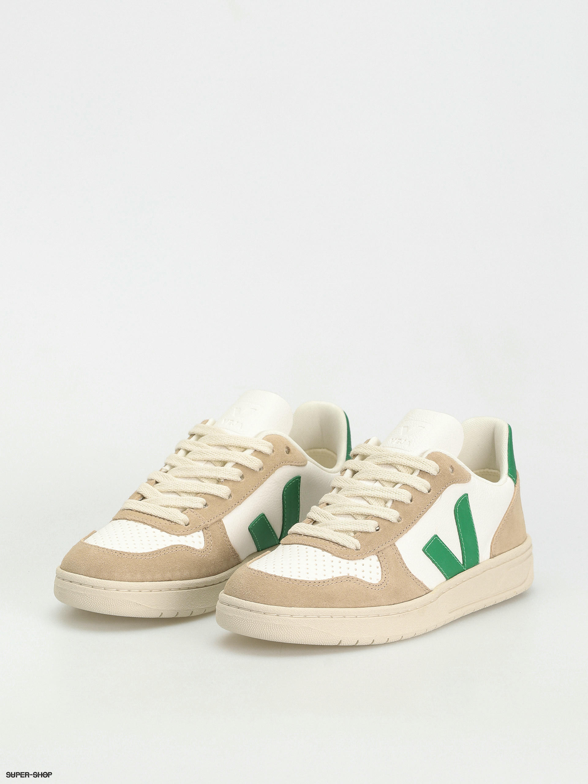 Veja V-10 Shoes Wmn - brown, green (extra white emeraude sahara)