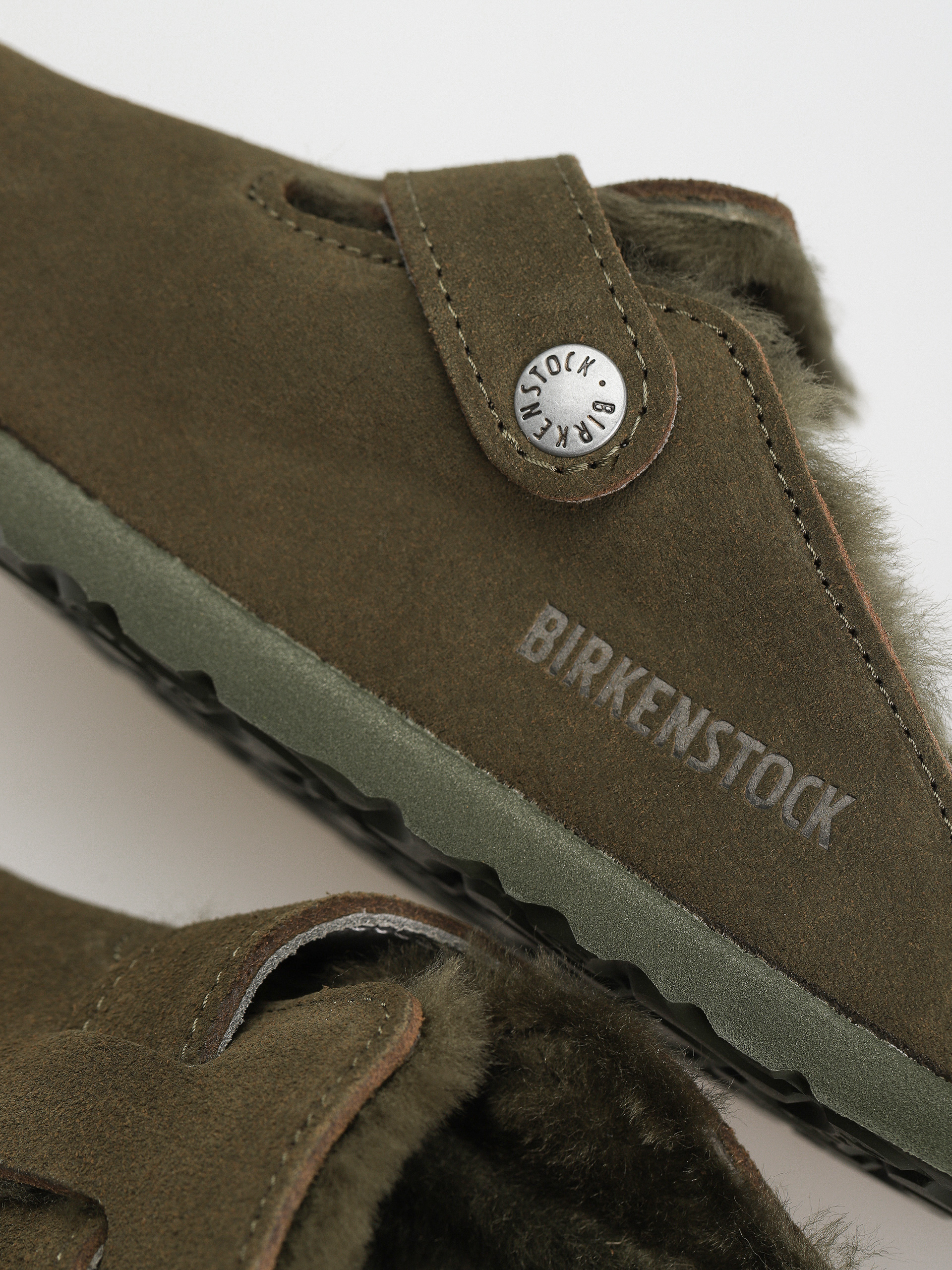 Birkenstock Boston Suede Leather Narrow Flip flops Wmn (thyme)