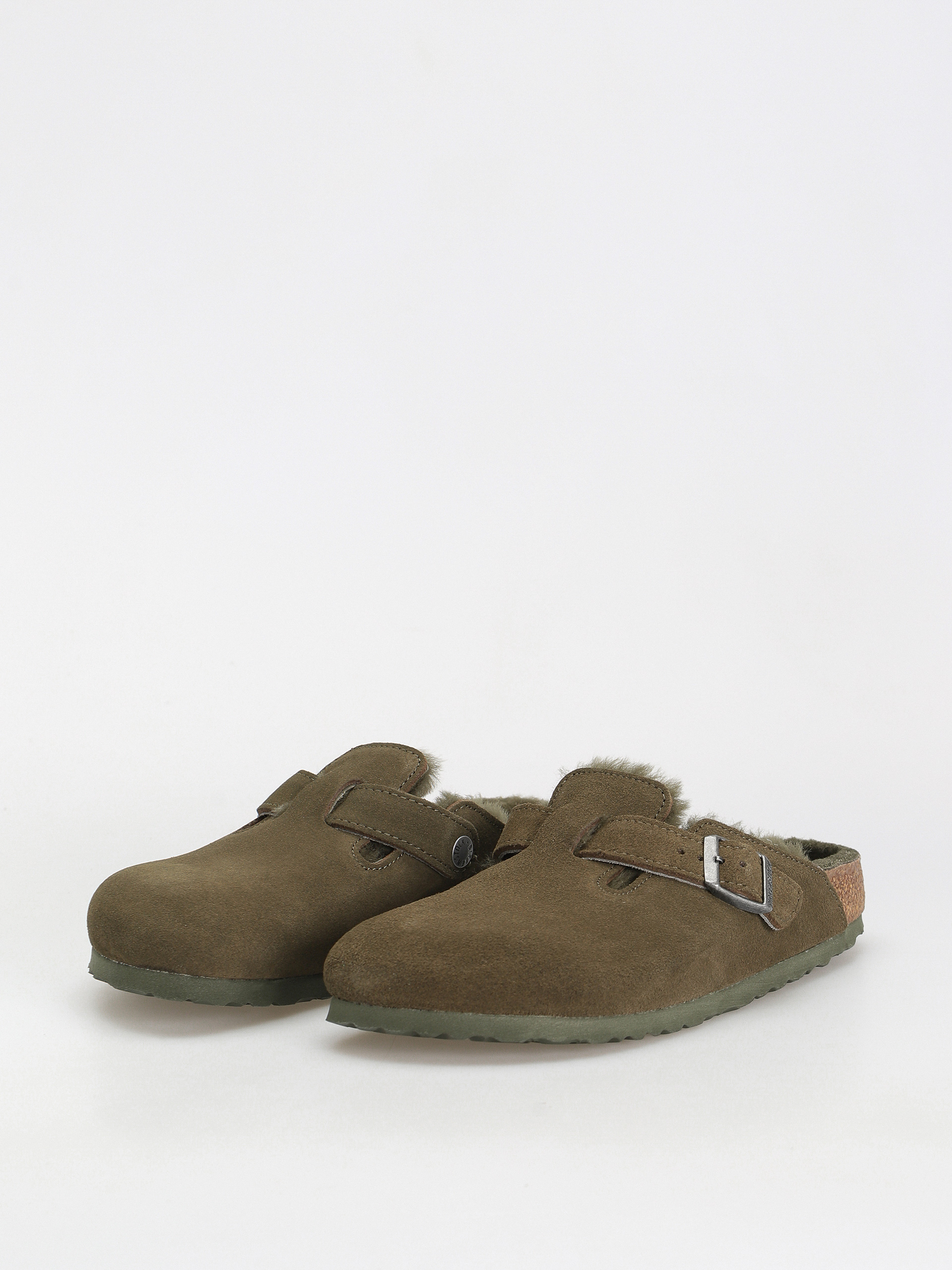 Birkenstock Boston Suede Leather Narrow Flip flops Wmn (thyme)