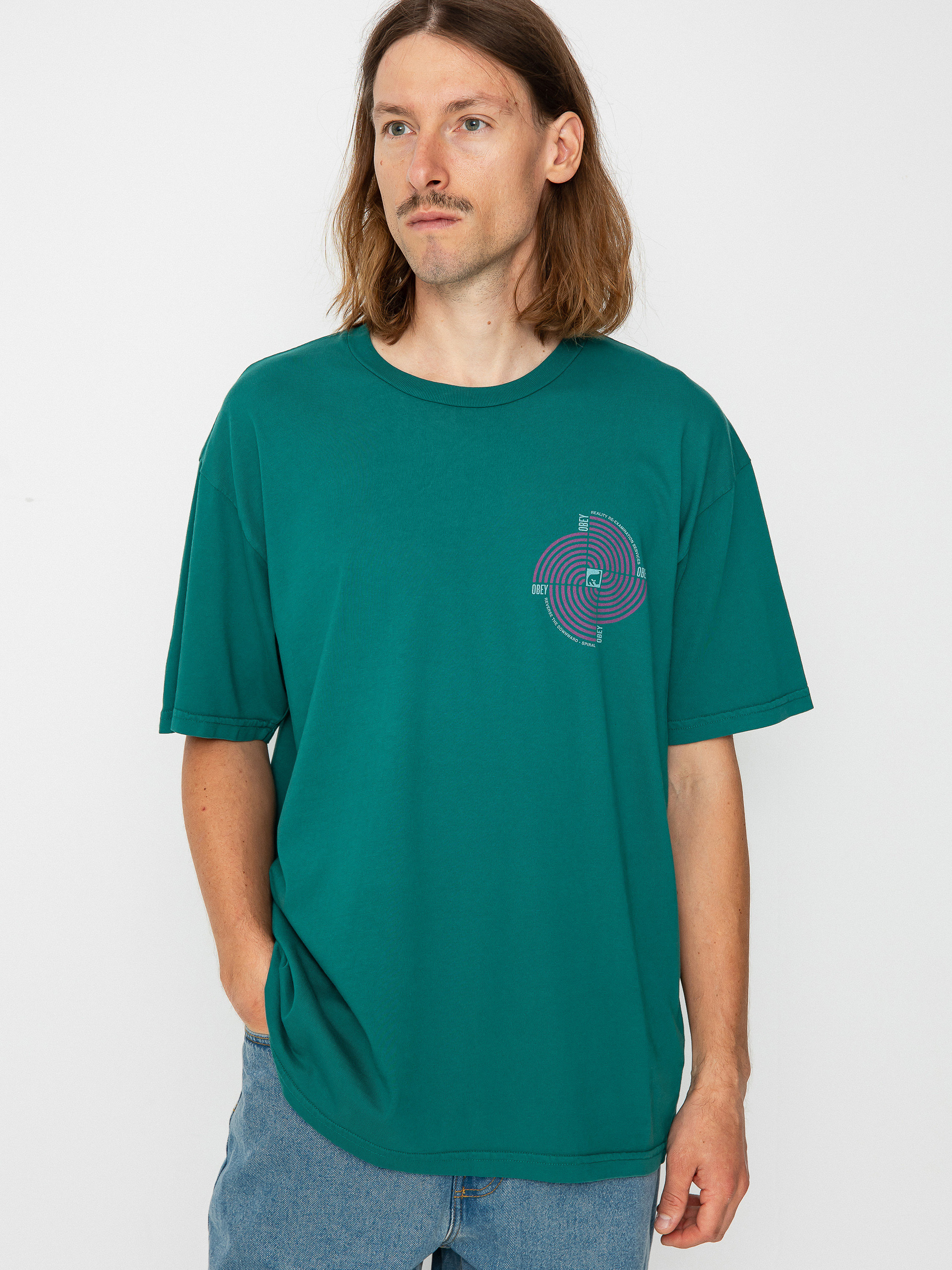 OBEY Downward Spiral T-shirt (adventure green)