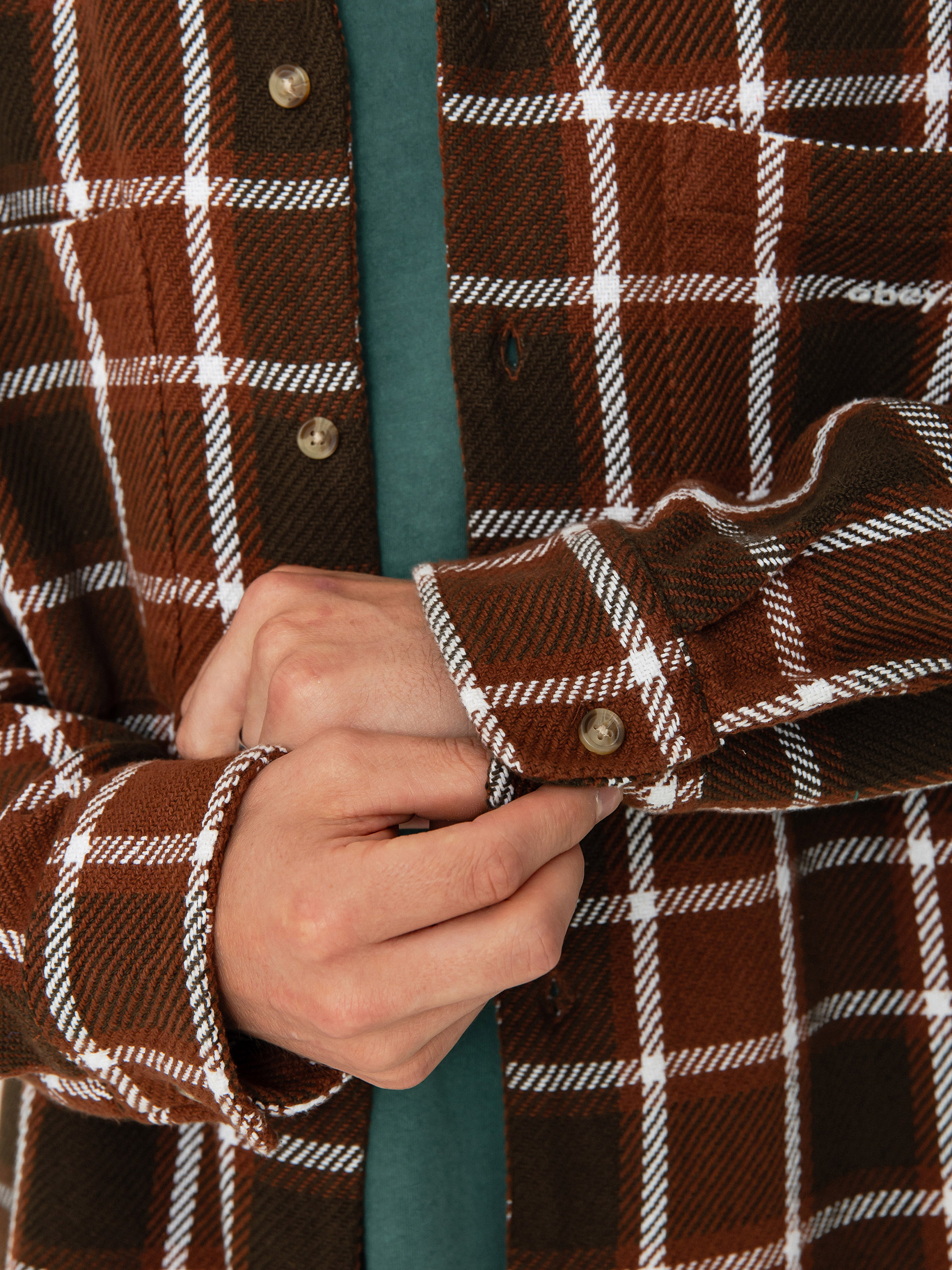 OBEY Bigwig Plaid Shirt (sepia multi)