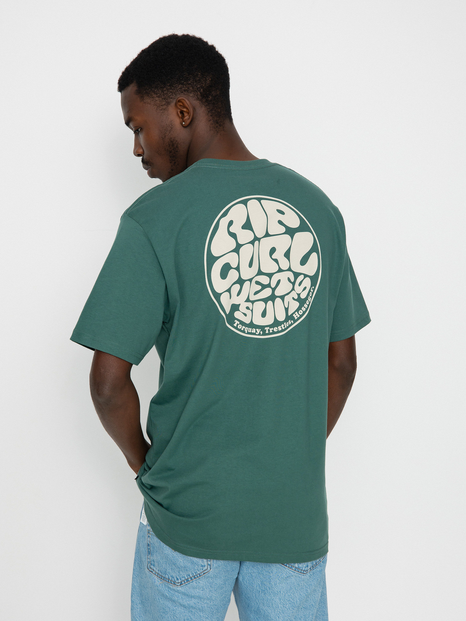 Men’s Short Sleeve T-Shirt Rip Curl Search Icon Tee Green