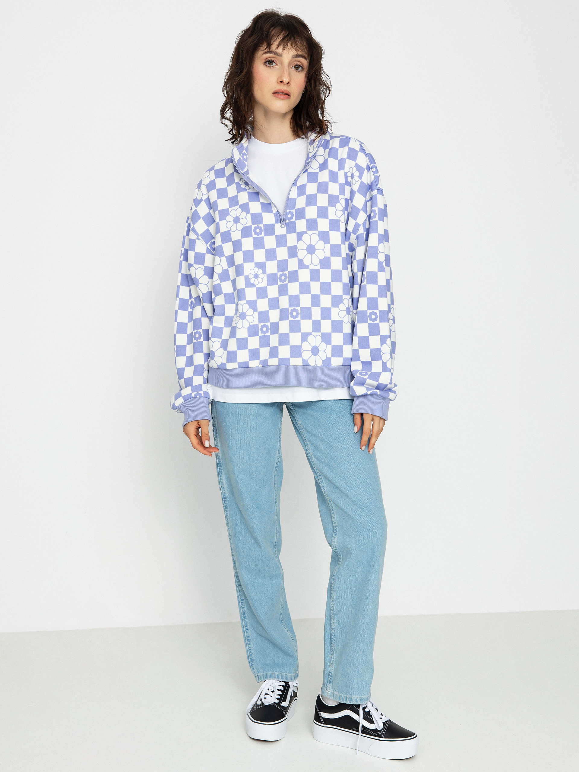 Vans Fairlands Mock Neck Sweatshirt Wmn (floral checkerboard sweet lavender)