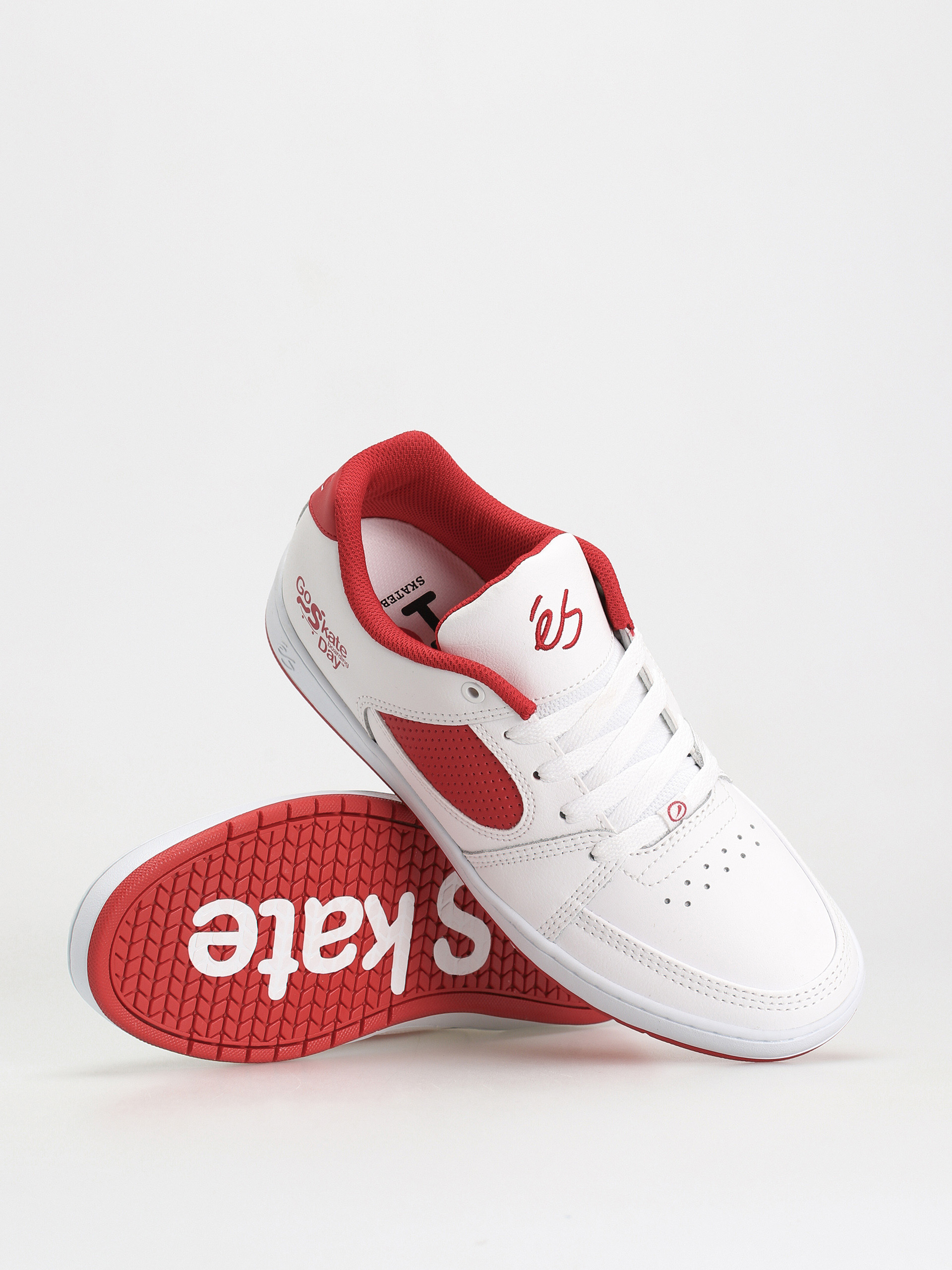 eS Accel Slim X Go Skateboarding Shoes (white/red)