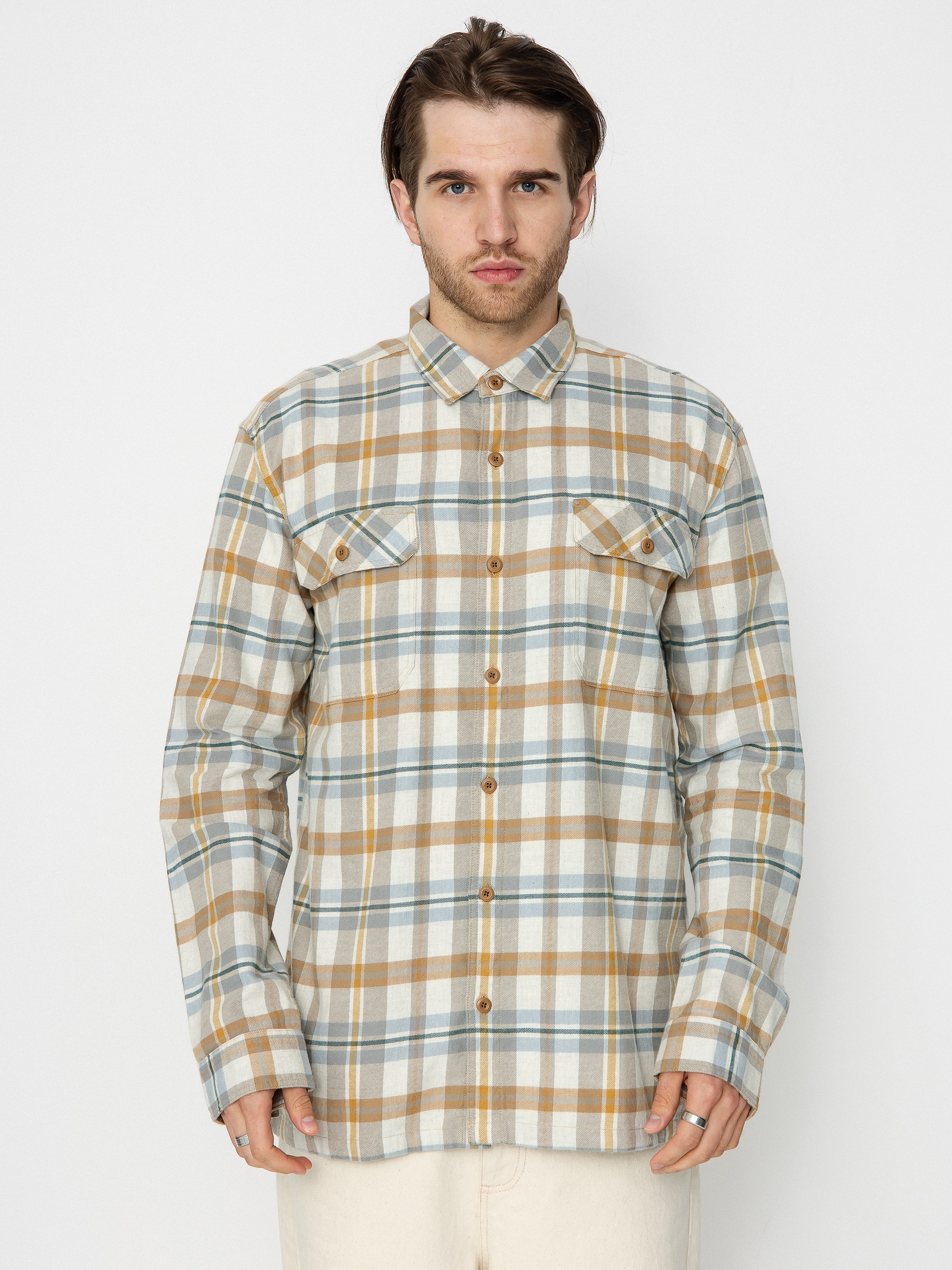 Patagonia Organic Cotton Fjord Flannel Shirt beige (fields/natural)