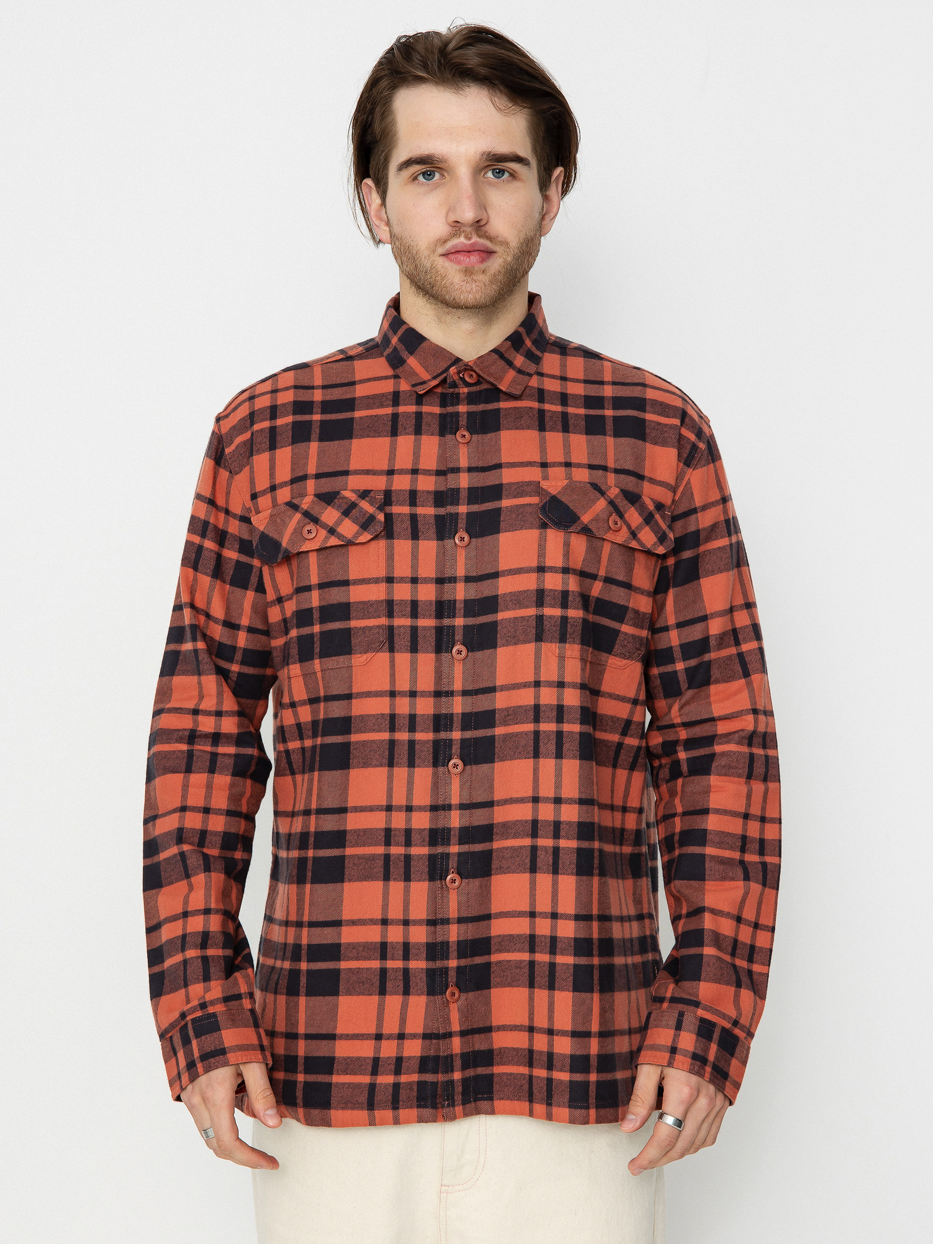 Patagonia Organic Cotton Fjord Flannel Hemd (ice caps/burl red)