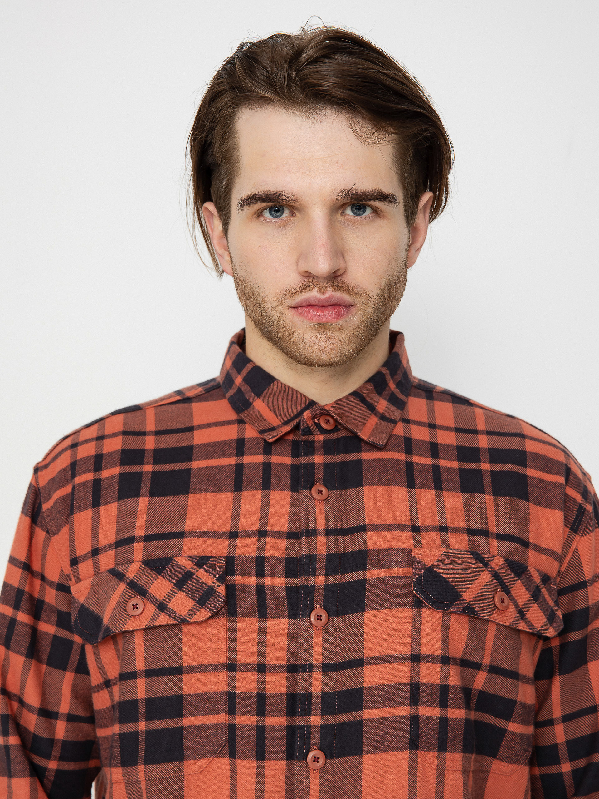 Patagonia Organic Cotton Fjord Flannel Shirt (ice caps/burl red)